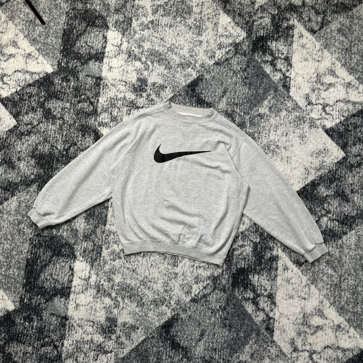 Nike Vintage Nike Sweatshirt Big Swoosh Drill Crewneck Embroider Size US S / EU 44-46 / 1 - 1 Thumbnail