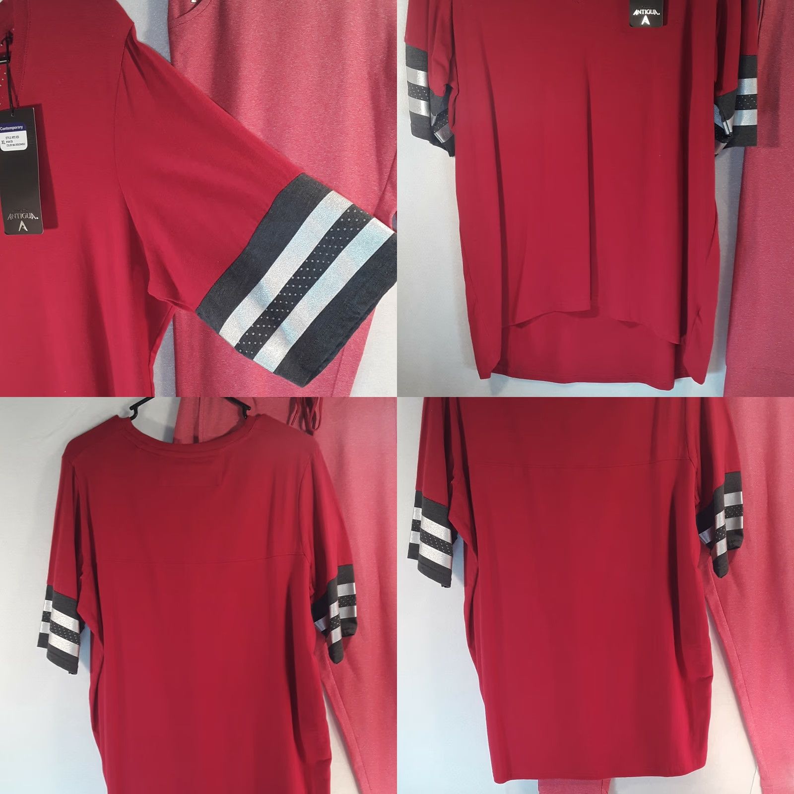 Vintage Antigua Red Warm Up Pants MEDIUM 28x30 SS Tshirt 24x30 red striped slv #e9 Size M / US 6-8 / IT 42-44 - 8 Thumbnail