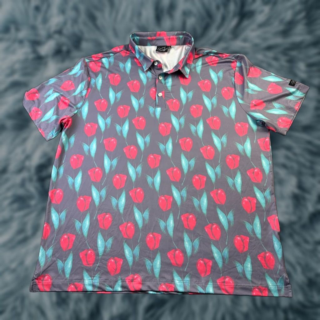 Vintage Sunday Swagger Polo Mens 2XL All Over Print Floral Golf Size US XXL / EU 58 / 5 - 1 Thumbnail