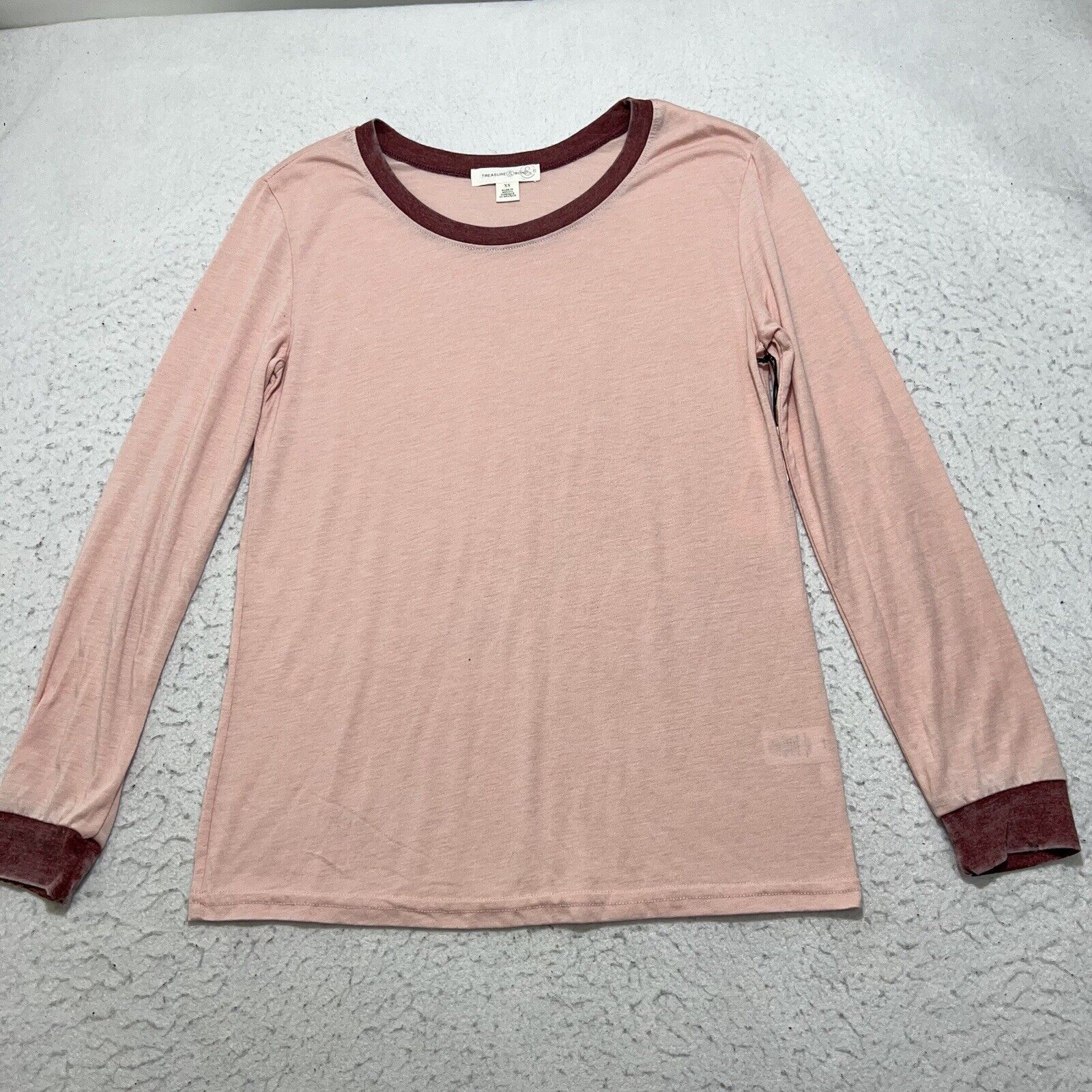 Treasure & Bond Treasure & Bond Tee Pink Smoke Red Lightweight T Shirt Size XS / US 0-2 / IT 36-38 - 1 Thumbnail