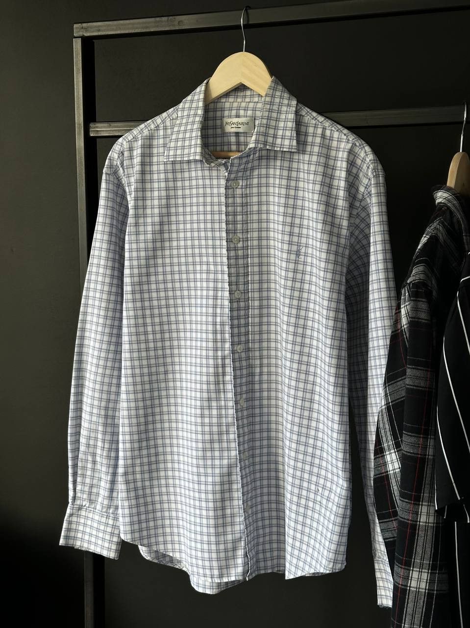 Vintage × Yves Saint Laurent Vintage YSL Yves Saint Laurent Check Shirt Size US XL / EU 56 / 4 - 1 Thumbnail