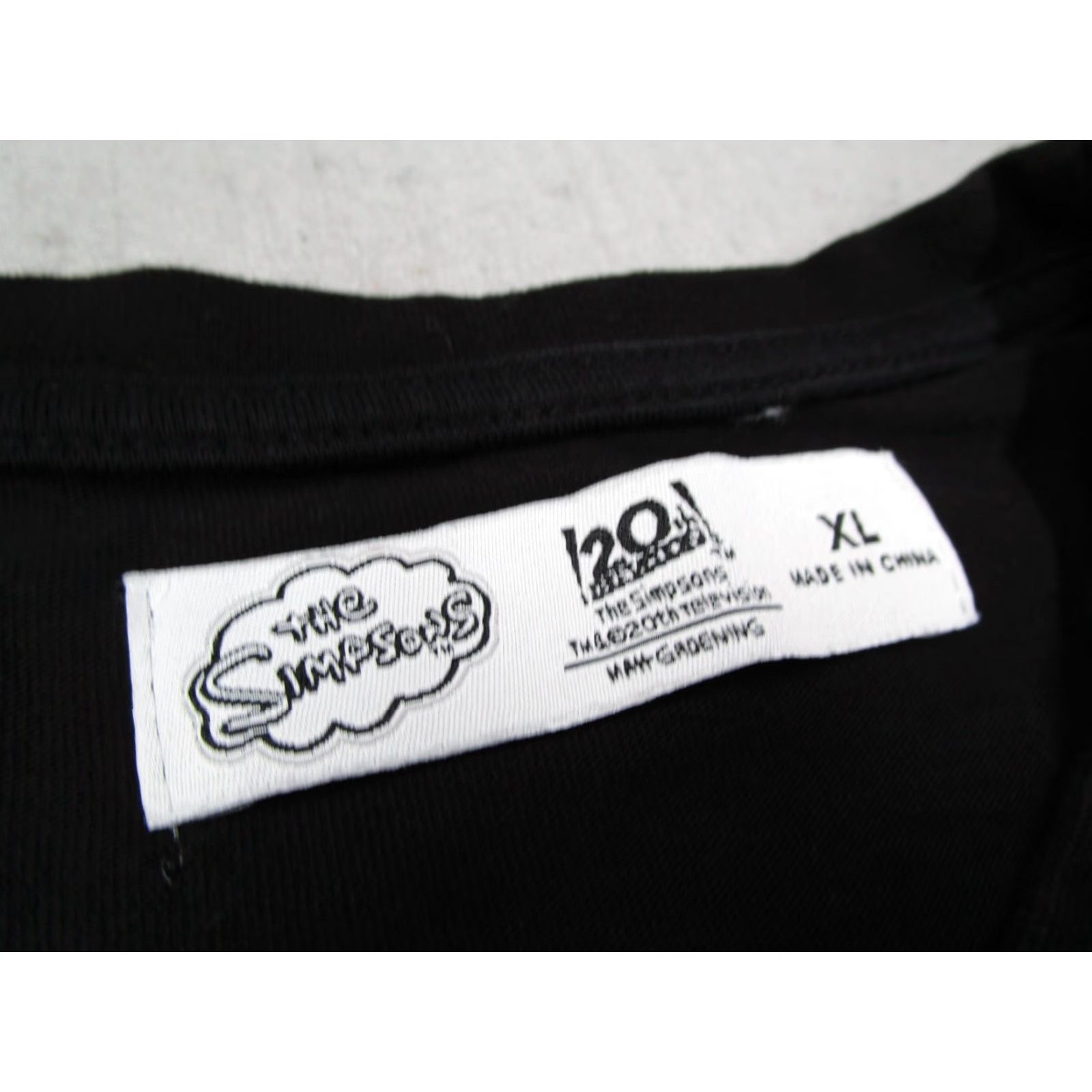 Vintage VINTAGE The Simpsons T-Shirt Mens XL Black Graphic Cartoon Donut Embroidered Tee Size US XL / EU 56 / 4 - 2 Thumbnail