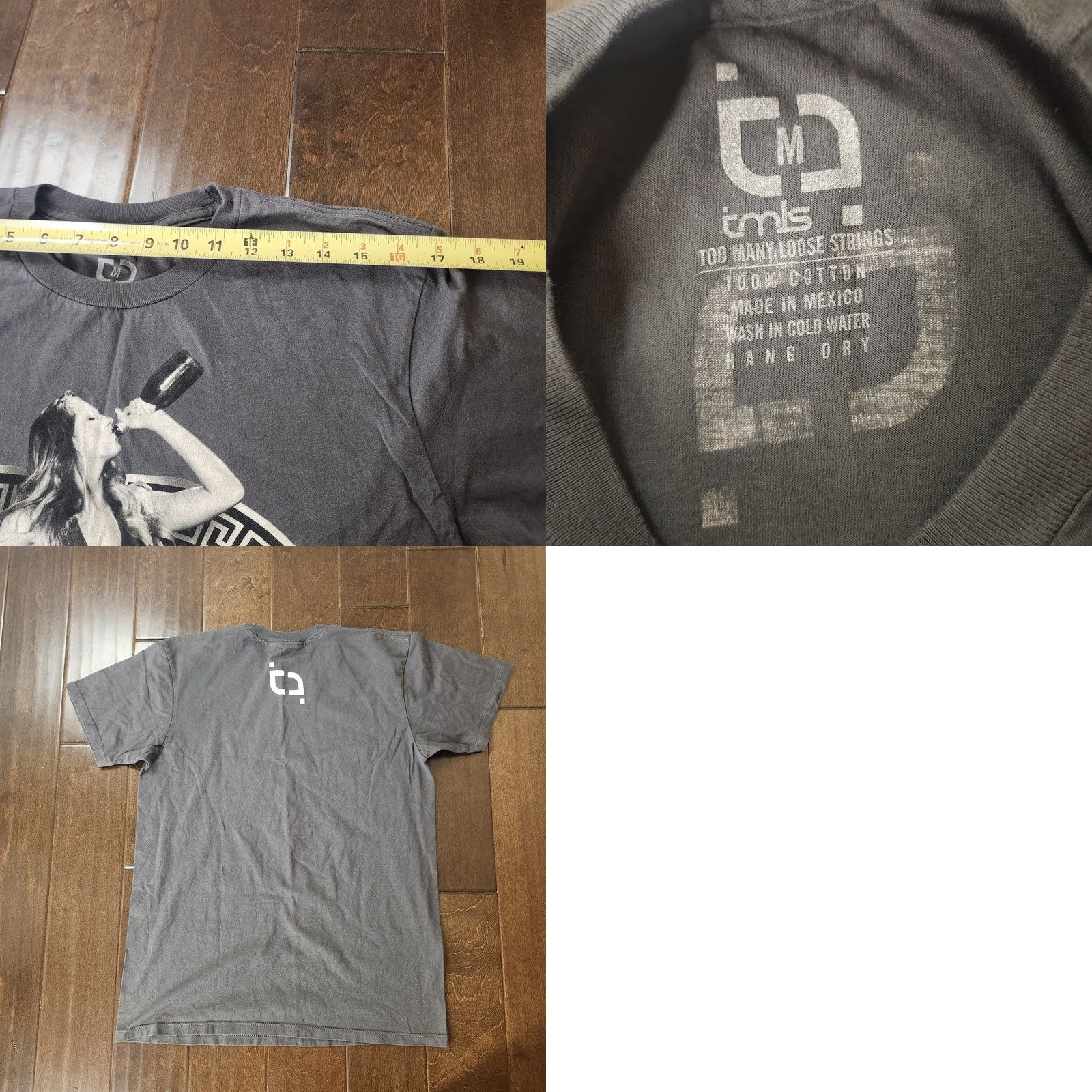 Vintage TMLS Too Many Loose Strings Graphic T Shirt Men M Streetwear Gray Shirt Graphic Print Men M Gray Hip Hop Money Classic Vintage No Size US M / EU 48-50 / 2 - 9 Thumbnail