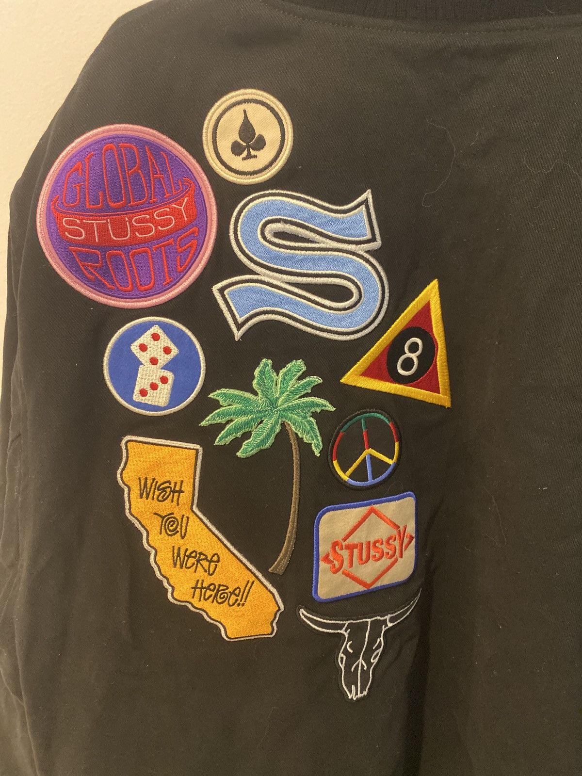 美品 STUSSY SOUVENIR STADIUM BOMBER 22ss Stussy souvenir stadium bomber varsity jacket