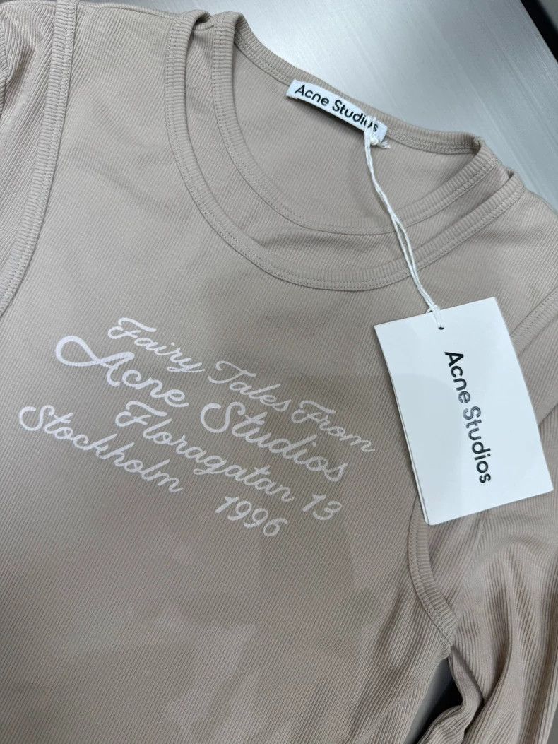 Acne Studios Acne Studios Grey letter long-sleeved top Size US XS / EU 42 / 0 - 3 Thumbnail