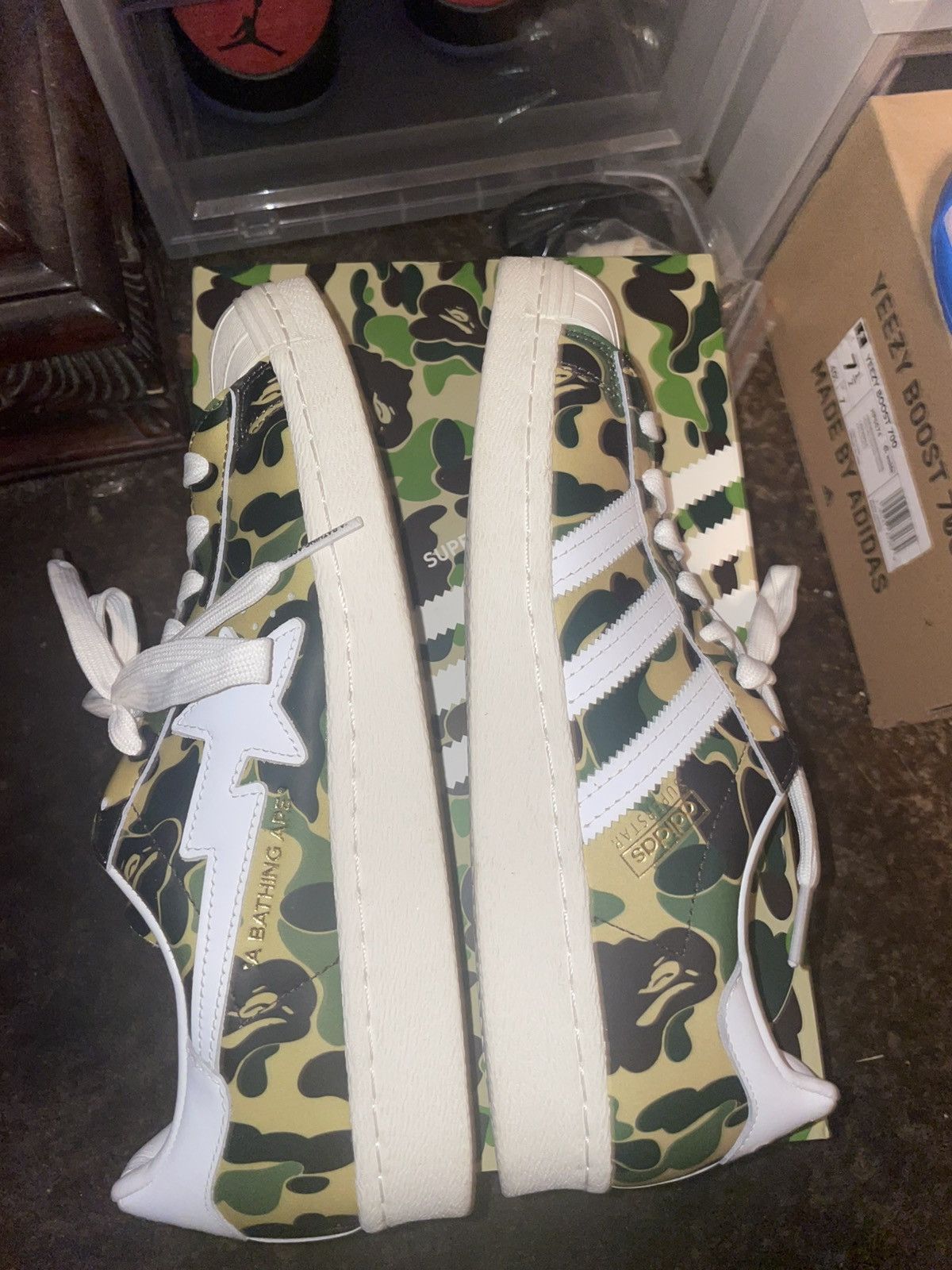 Adidas  Bape Adidas Superstar Bape ABC Camo Green | Grailed
