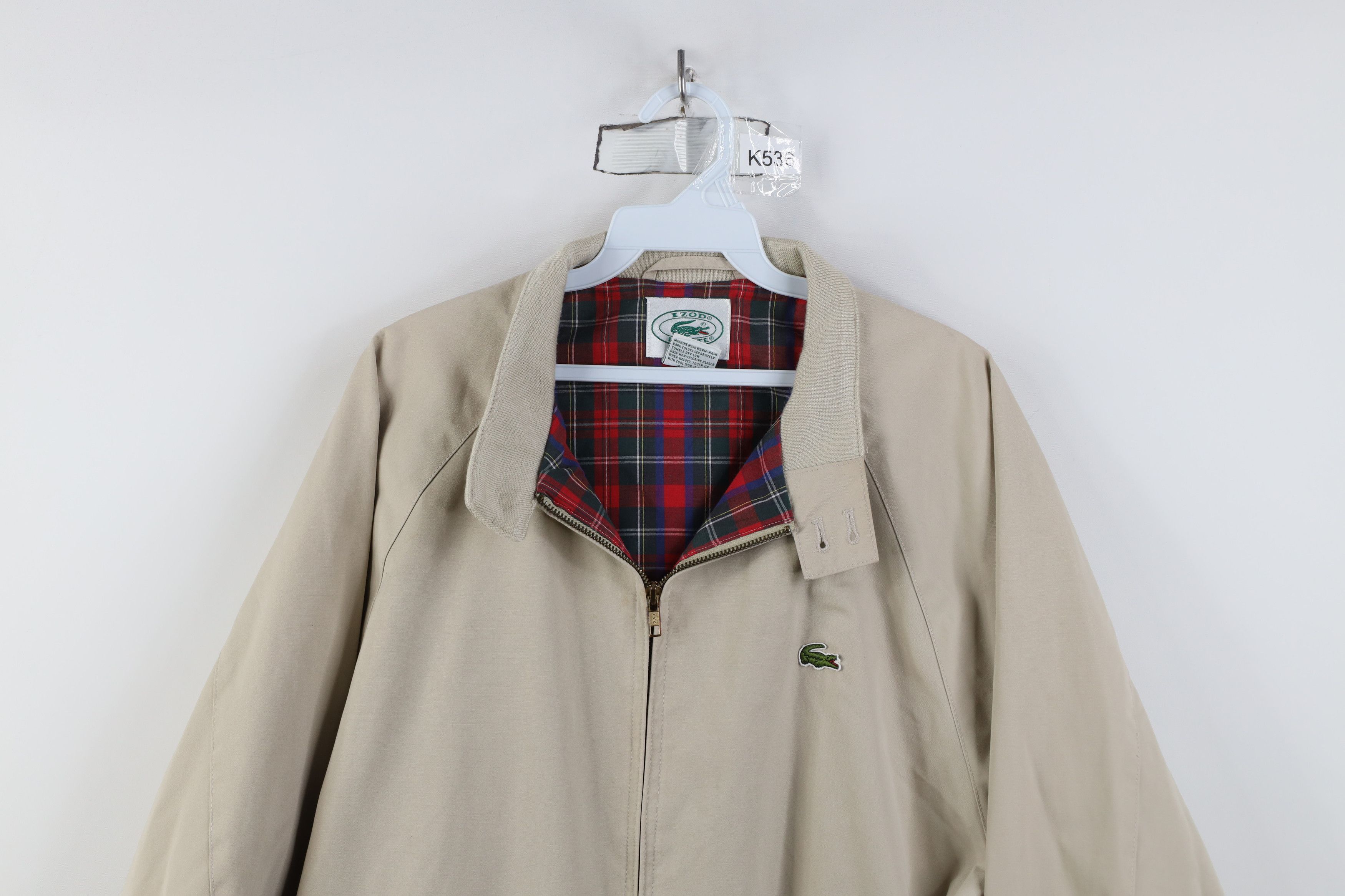 Lacoste Vintage 80s Izod Lacoste Full Zip Cafe Racer Bomber Jacket Size US XL / EU 56 / 4 - 2 Thumbnail