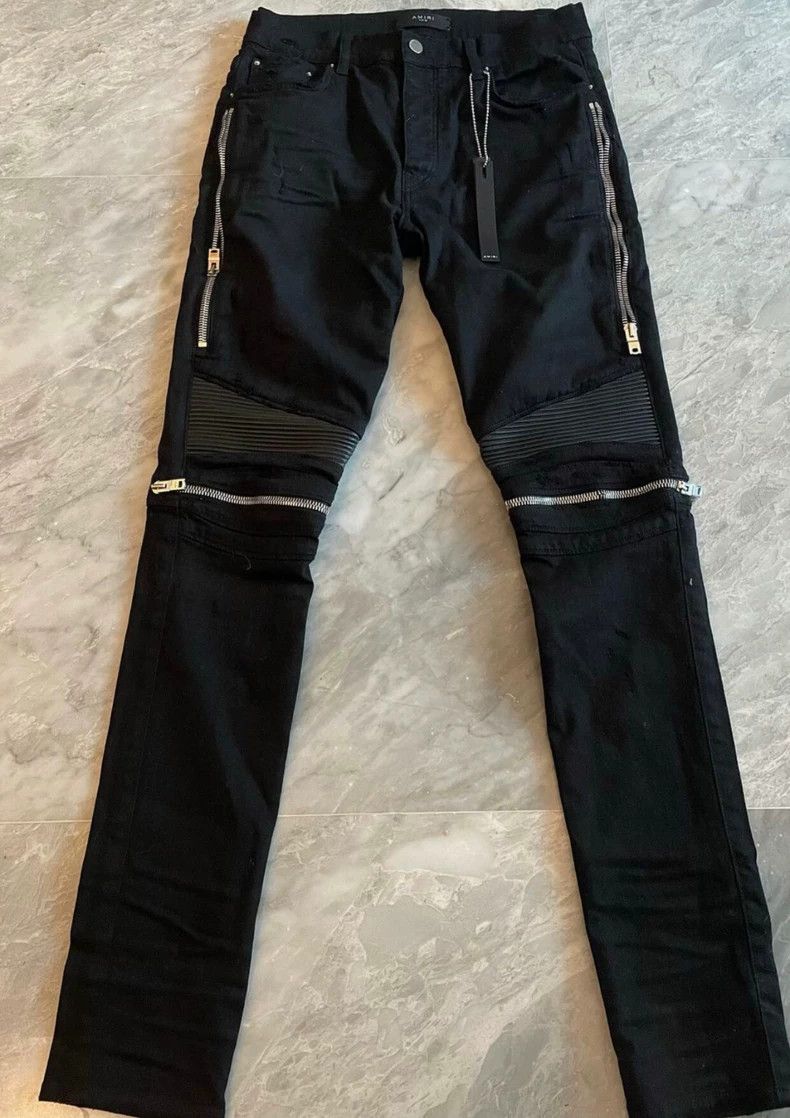 Amiri Amiri mx2 pure black zipper jeans Size US 32 / EU 48 - 1 Thumbnail