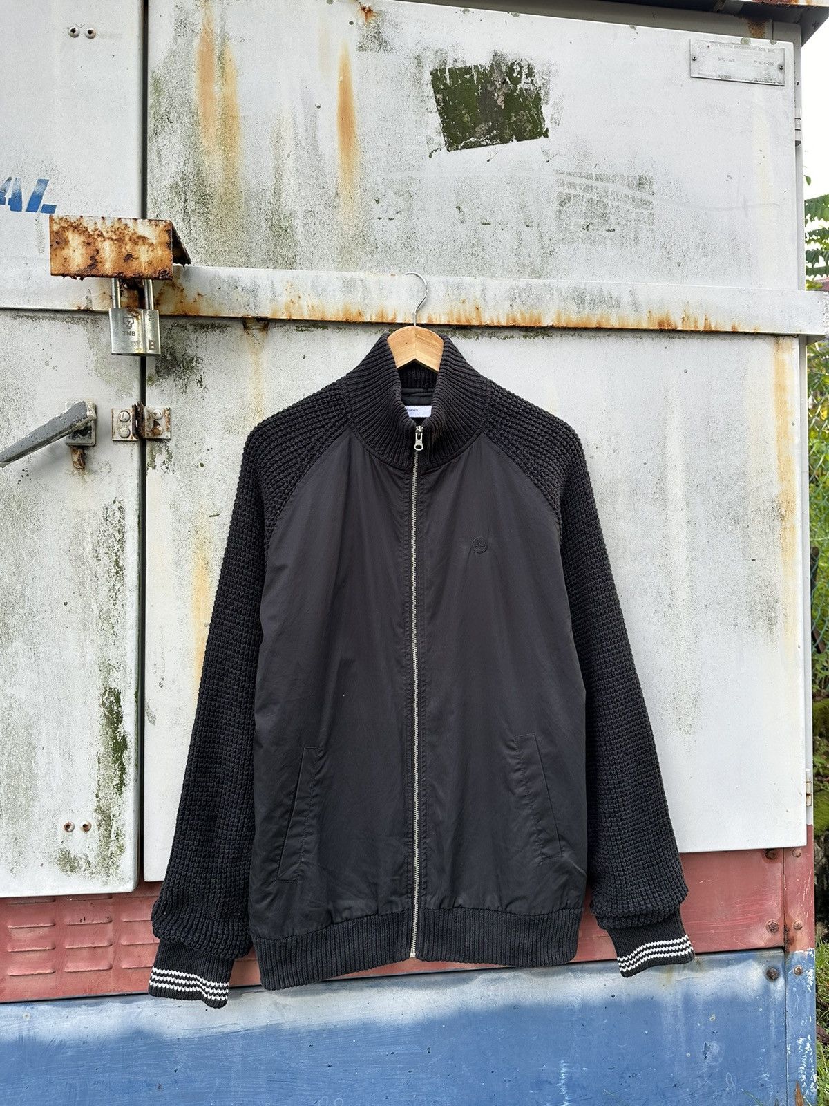 Adidas 👹Adidas Knitted Sleeves Bomber Jacket Size US L / EU 52-54 / 3 - 3 Thumbnail