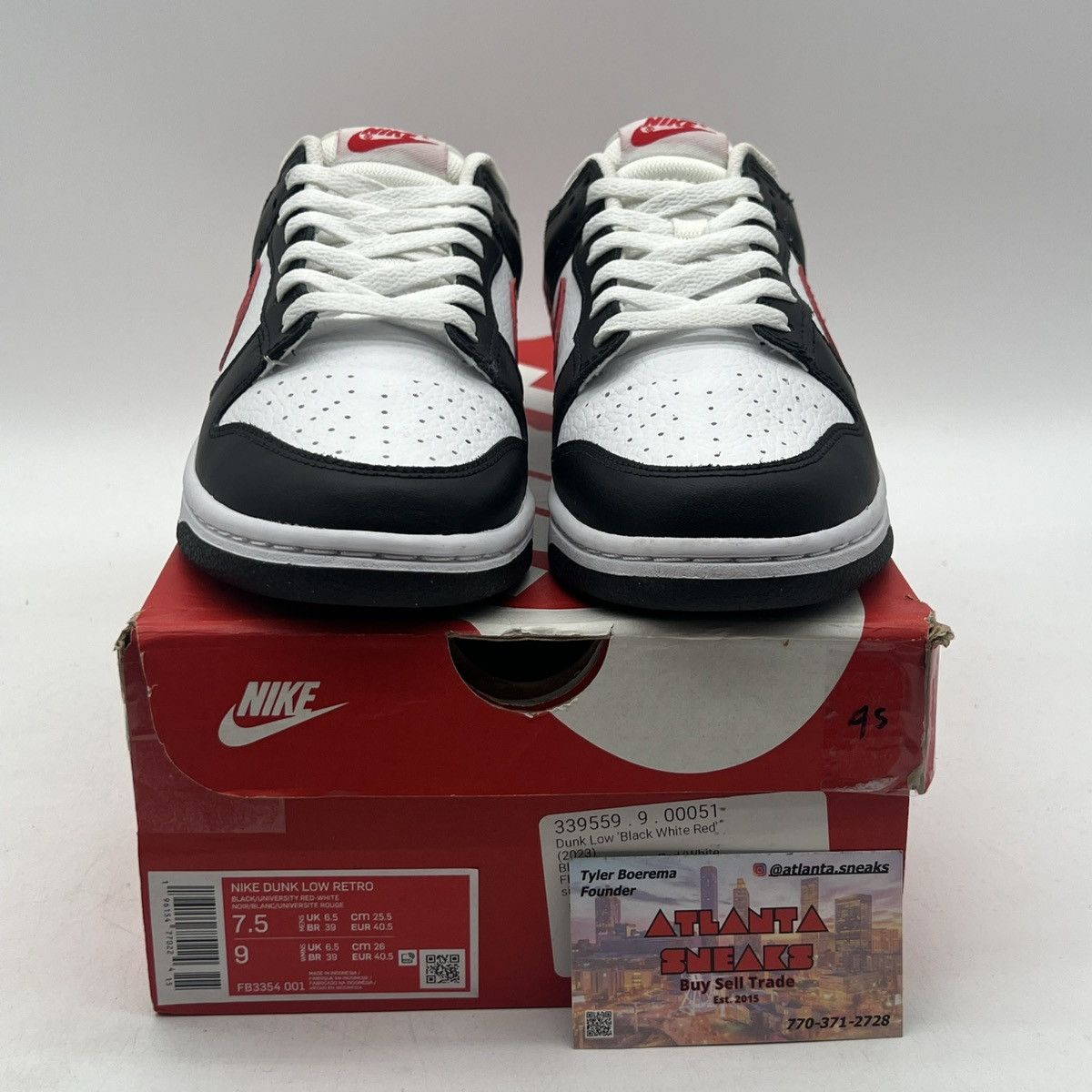 Nike Nike dunk low black white red Size US 7.5 / EU 40-41 - 2 Thumbnail