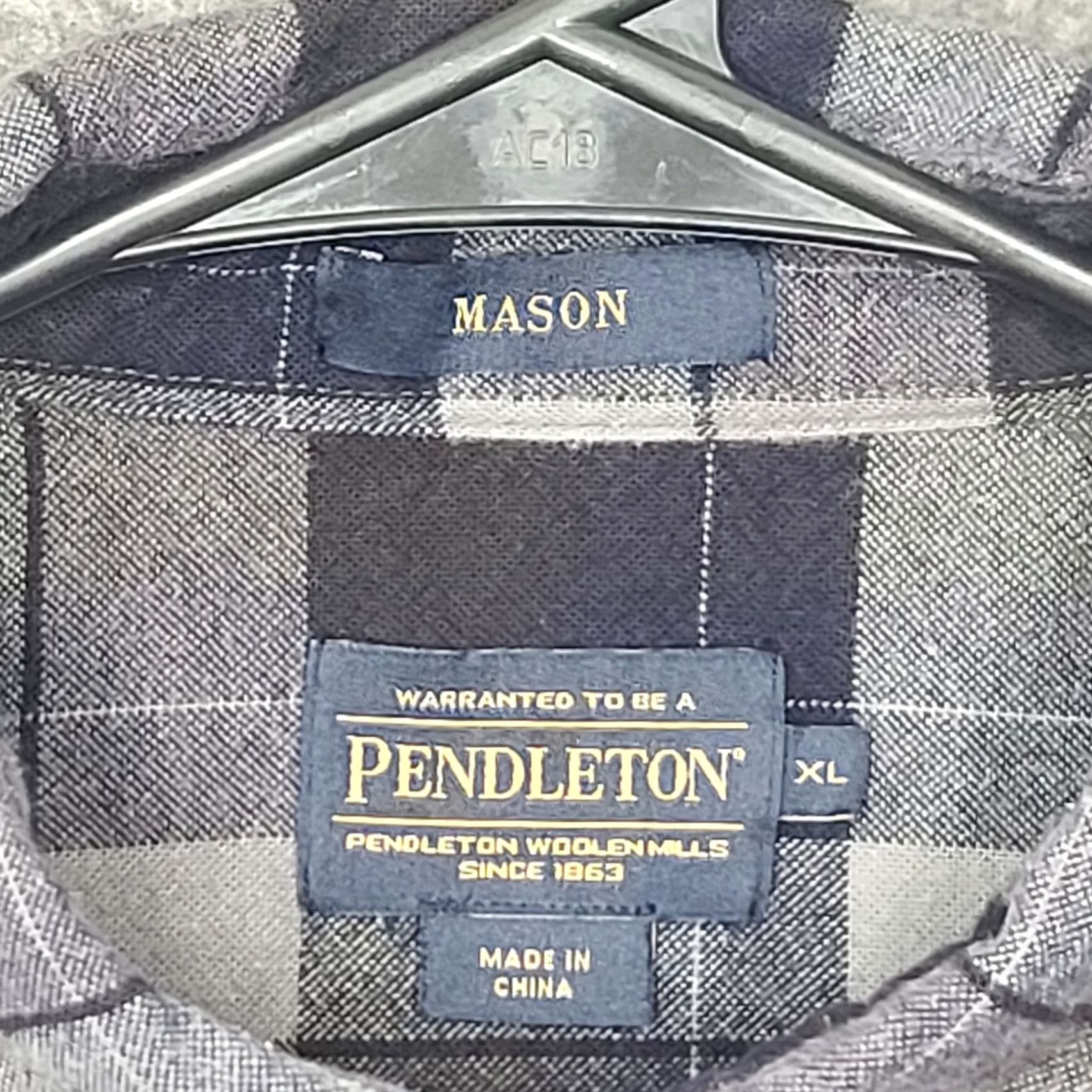 Pendleton Pendleton Mason Cotton Flannel Shirt Mens XL Long Sleeve Blue Gray Plaid Button-Down Collar Casual, Travel Twill Size US XL / EU 56 / 4 - 3 Thumbnail