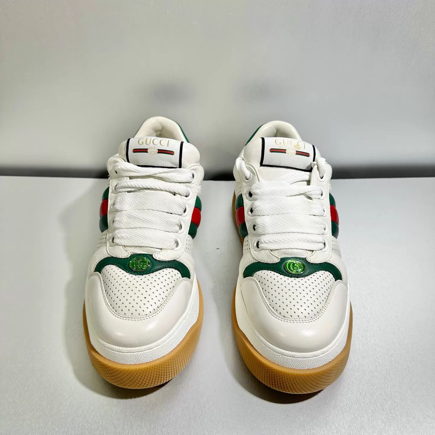 Gucci Gucci Screener White Green 44.5 EU LNIB Size US 11.5 / EU 44-45 - 2 Thumbnail