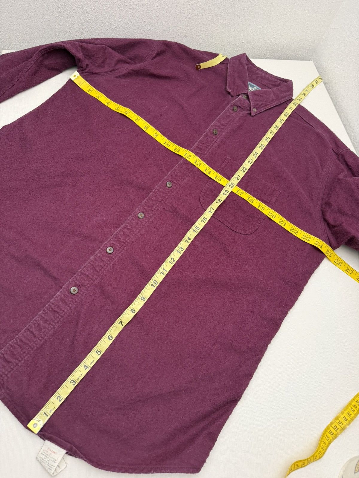Woolrich Woolen Mills Vintage Woolrich Shirt Large Burgundy Chamois Flannel Size US L / EU 52-54 / 3 - 5 Thumbnail