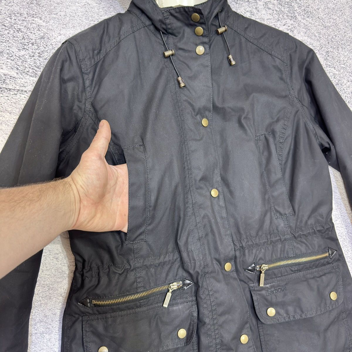 Barbour Barbour Kelsall Womens Black Waxed Parka Raincoat L size Size L / US 10 / IT 46 - 5 Thumbnail