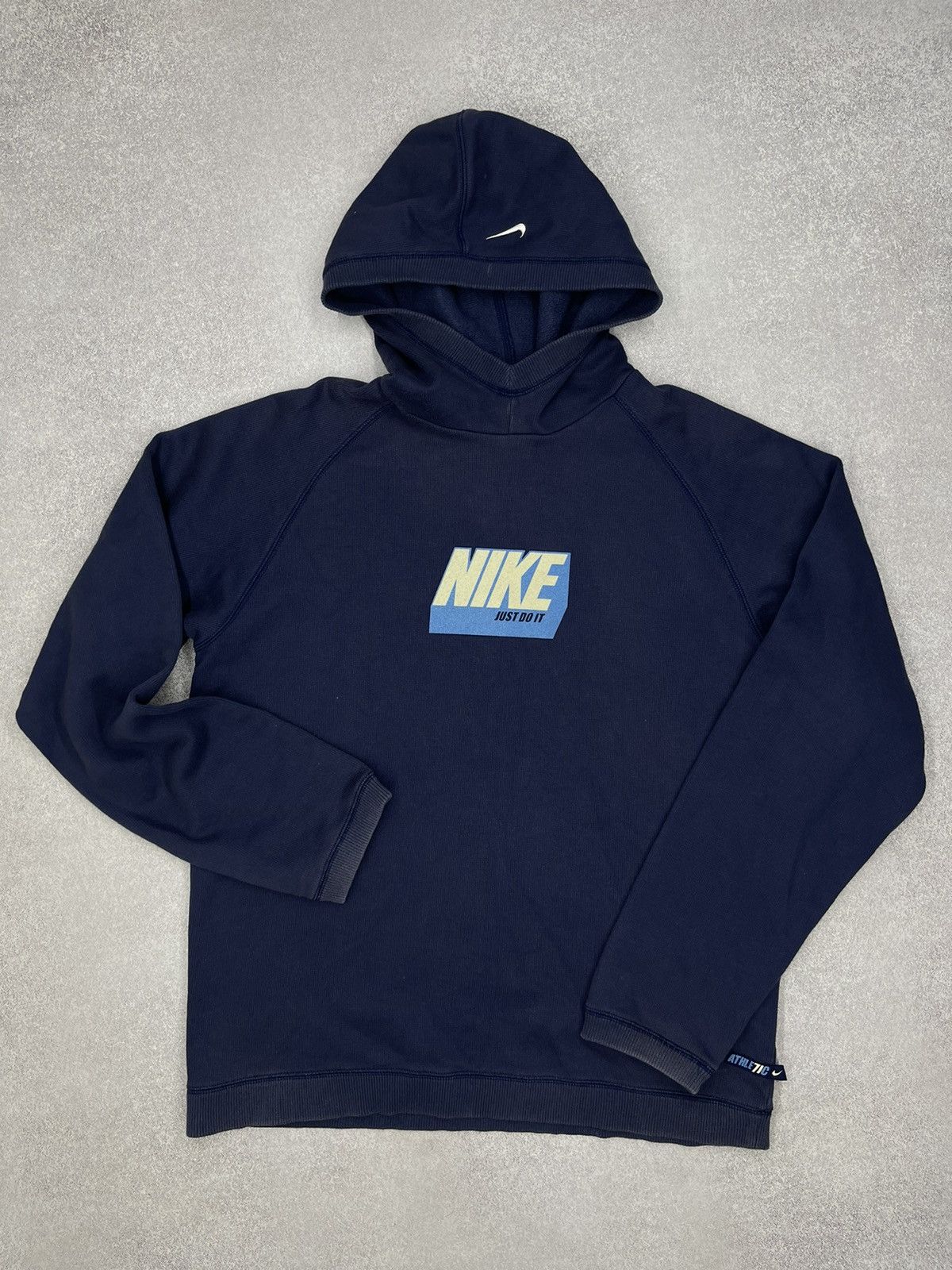 Nike × Nike ACG × Vintage Vintage Nike Just Do It Navy Hoodie Big Logo Ninja Style Y2K Size US XL / EU 56 / 4 - 2 Thumbnail