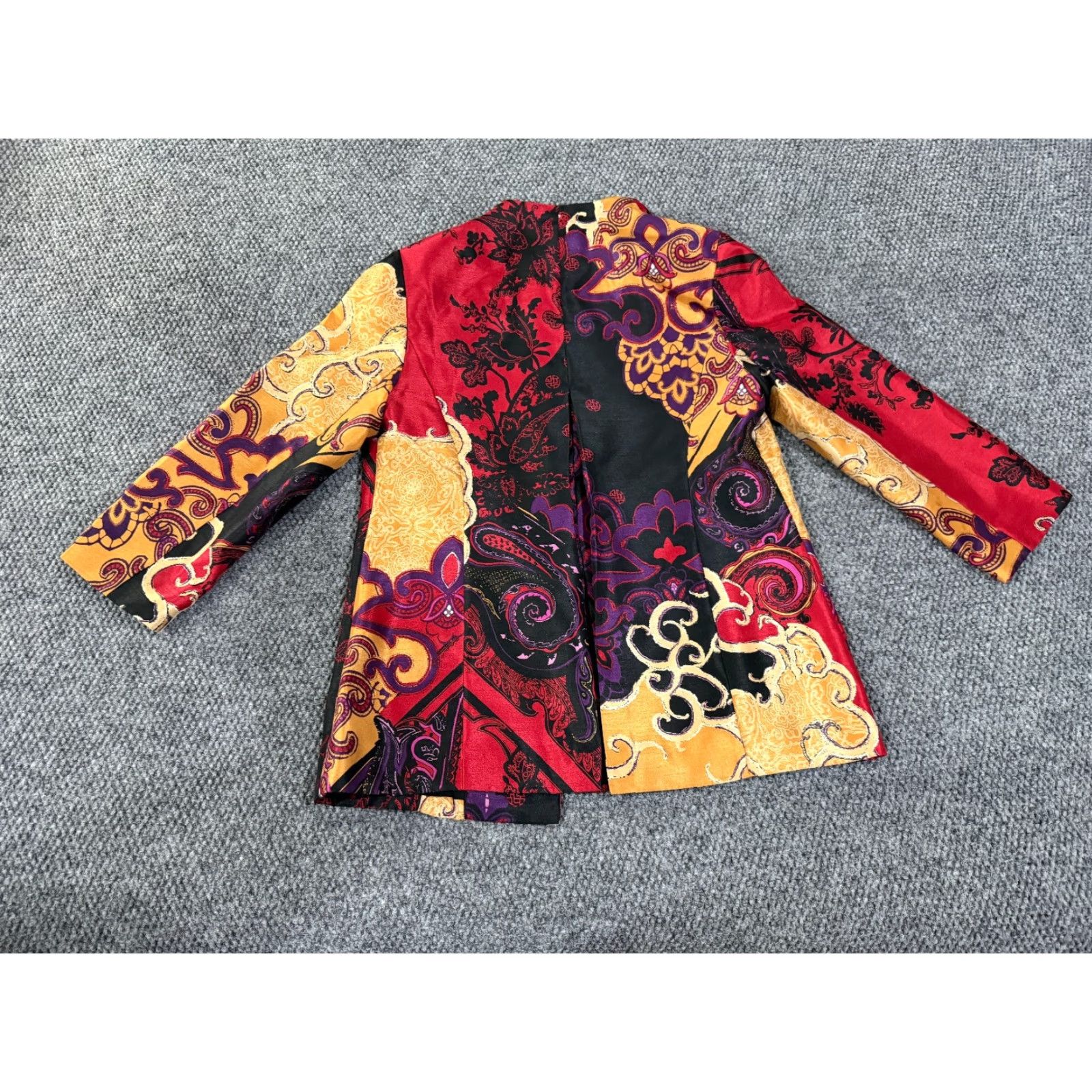 Vintage Chicos Jacket Womens 0 Blue Paisley Open Front Lightweight Regular Long Sleeve Casual Travel Size XS / US 0-2 / IT 36-38 - 6 Thumbnail