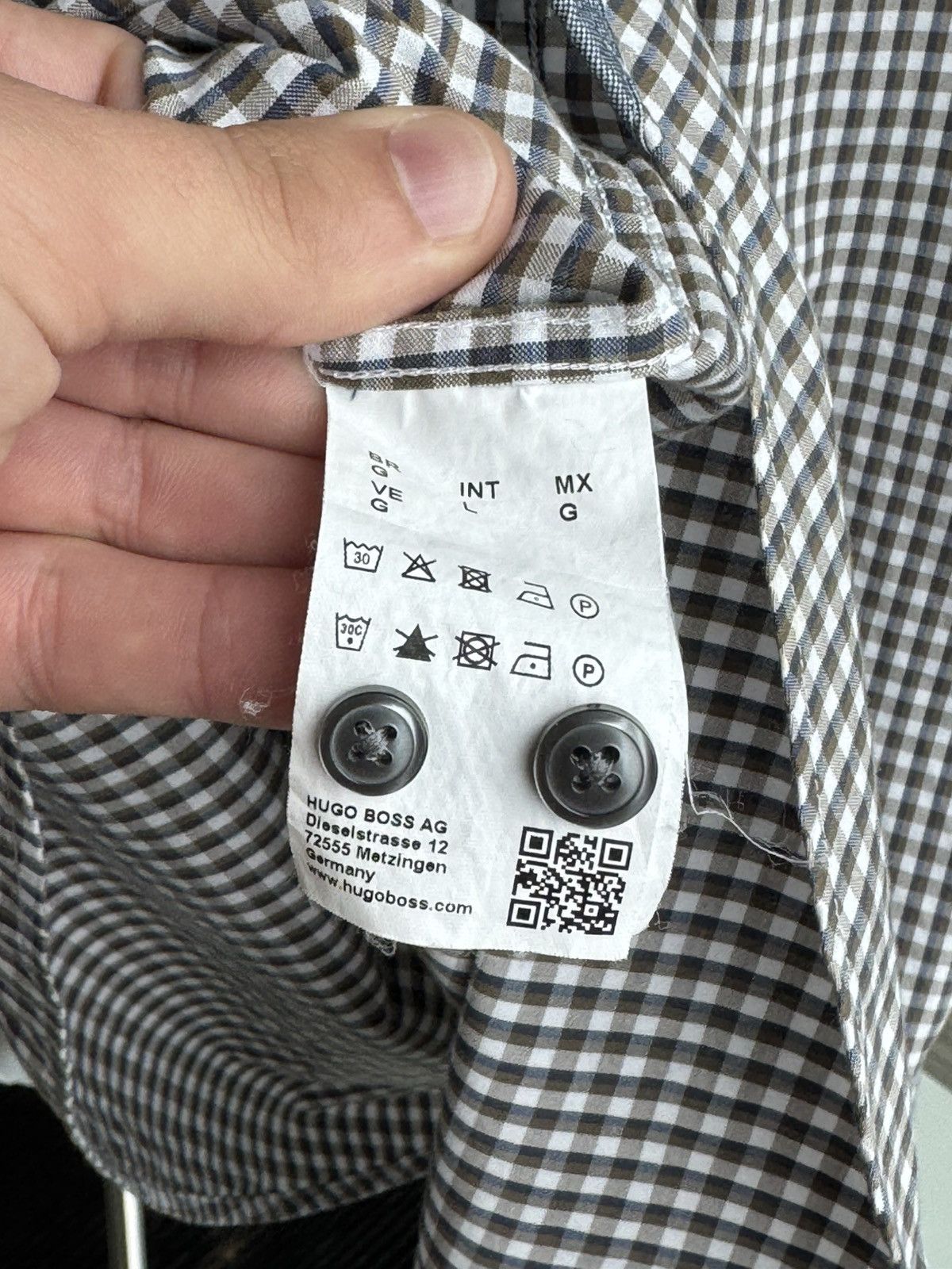 Hugo Boss HUGO BOSS Slim Fit Dress Shirt Grey/White Size US L / EU 52-54 / 3 - 5 Thumbnail