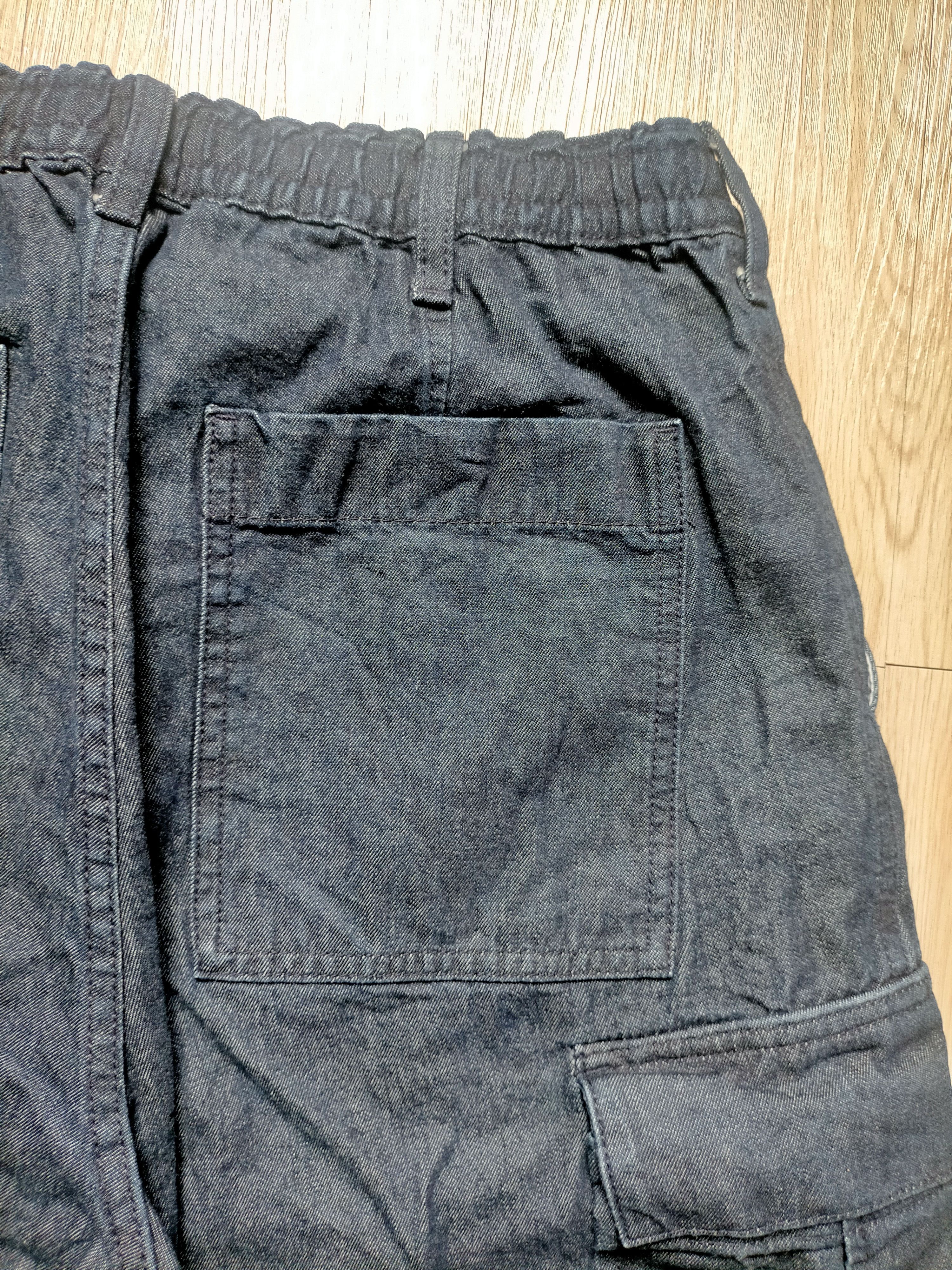 GU Parachute Denim Baggy wide Leg Cargo Jeans