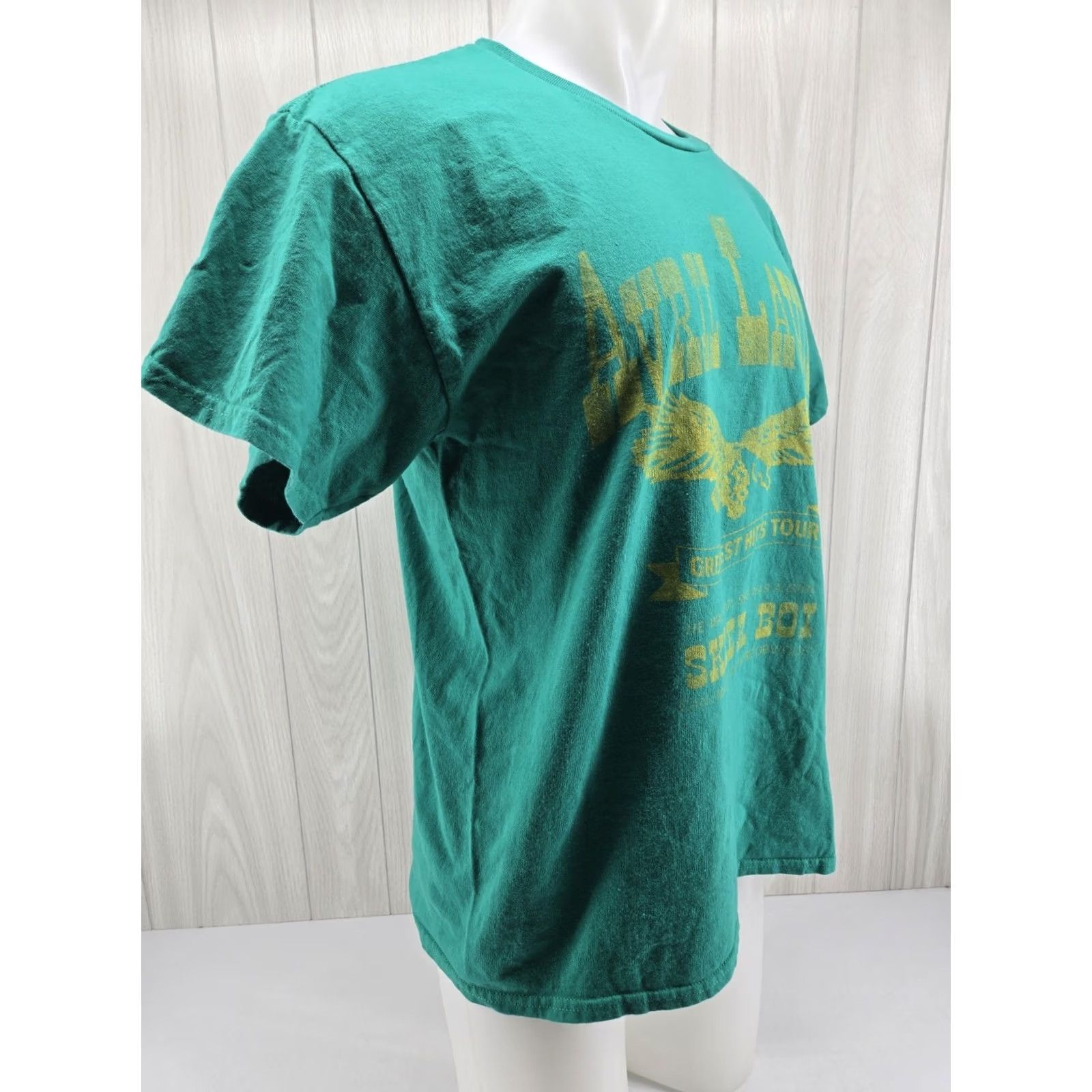 Vintage Avril Lavigne T-Shirt Sk8r Boi Green Size L Unisex Crew Neck Short Sleeve Band Tour Concert 2000s Size US L / EU 52-54 / 3 - 6 Thumbnail