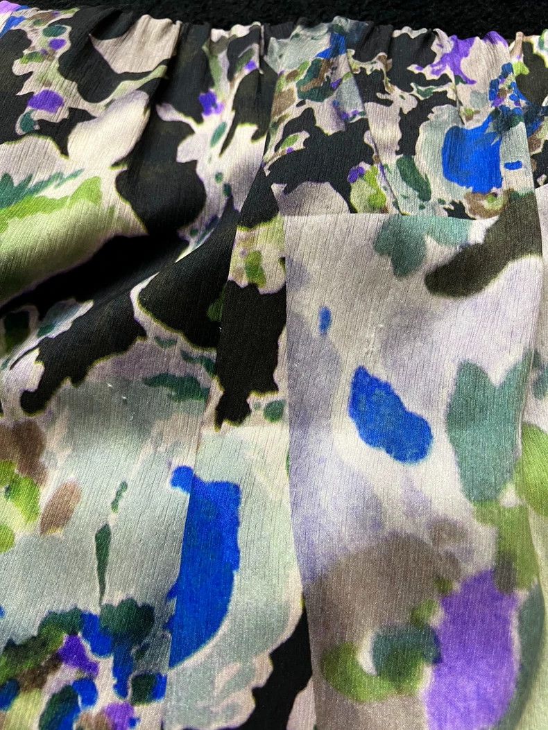 Dries Van Noten DRIES VAN NOTEN Black, white and green silk half skirt Size 35" - 4 Thumbnail