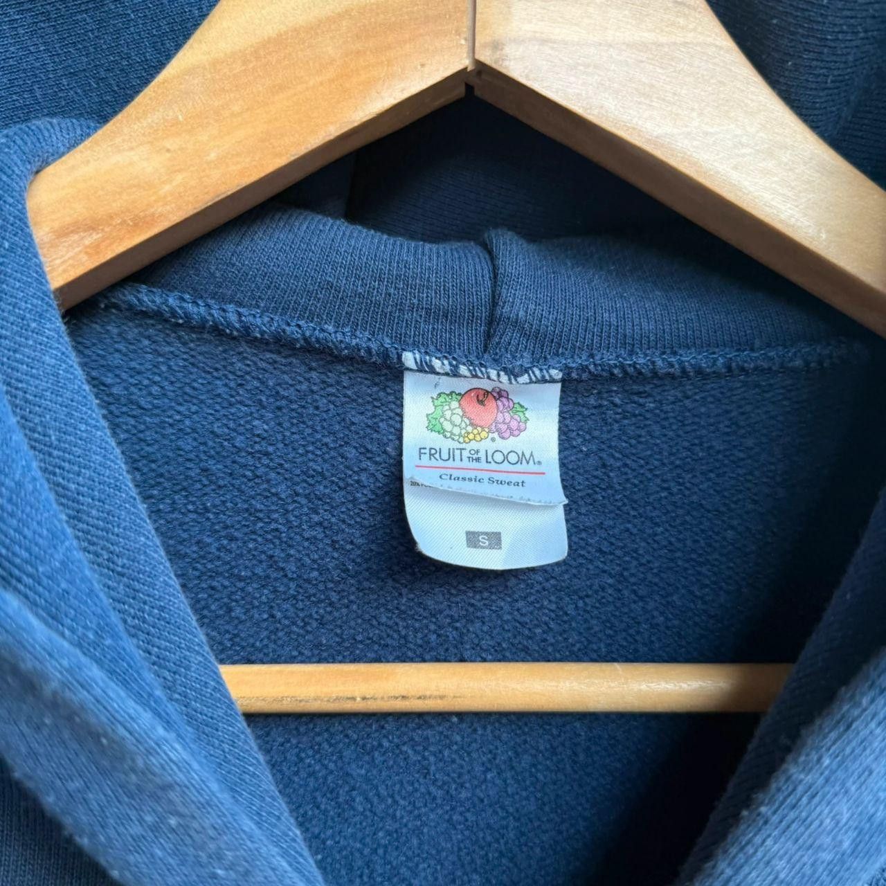 Fruit Of The Loom FOTL Blank Hoodie Vintage 90s Navy Size US S / EU 44-46 / 1 - 5 Thumbnail