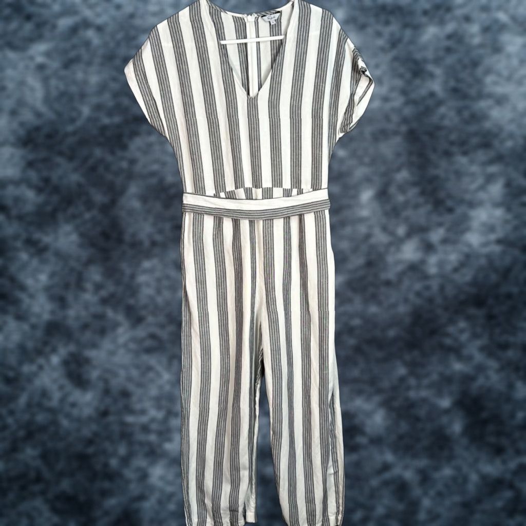 Rails Rails Jumpsuit Angela In Cypress Stripe Linen & Rayon Womens Size Small Size 28" / US 6 / IT 42 - 1 Thumbnail