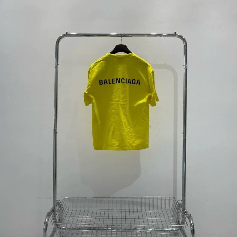 Balenciaga Balenciaga Yellow Letter Printed Short Sleeve Shirt-2505 Size US XXS / EU 40 - 2 Thumbnail