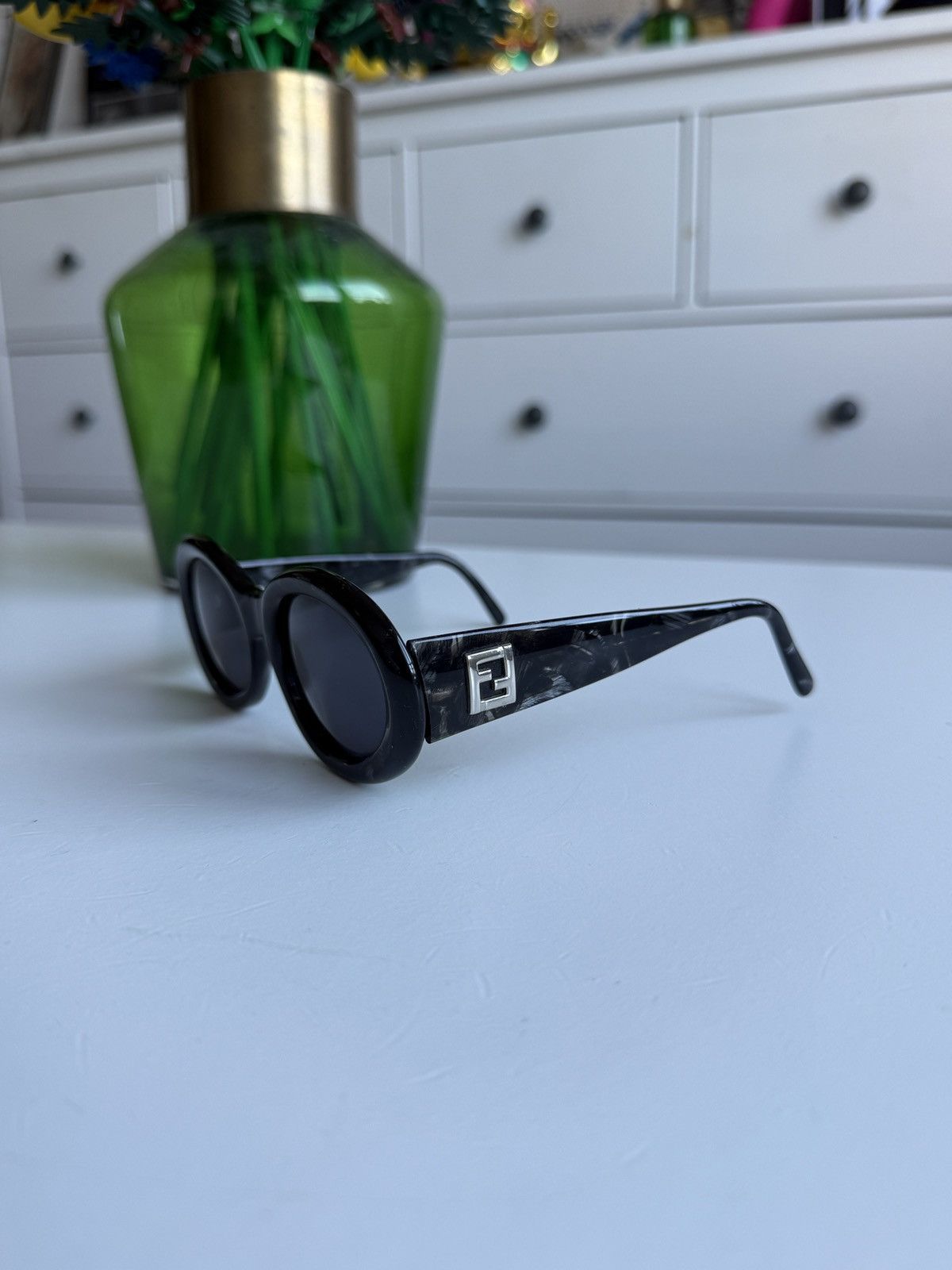 Designer × Fendi × Vintage Vintage 90s Fendi FF logo oval sunglasses designer archive Size ONE SIZE - 3 Thumbnail