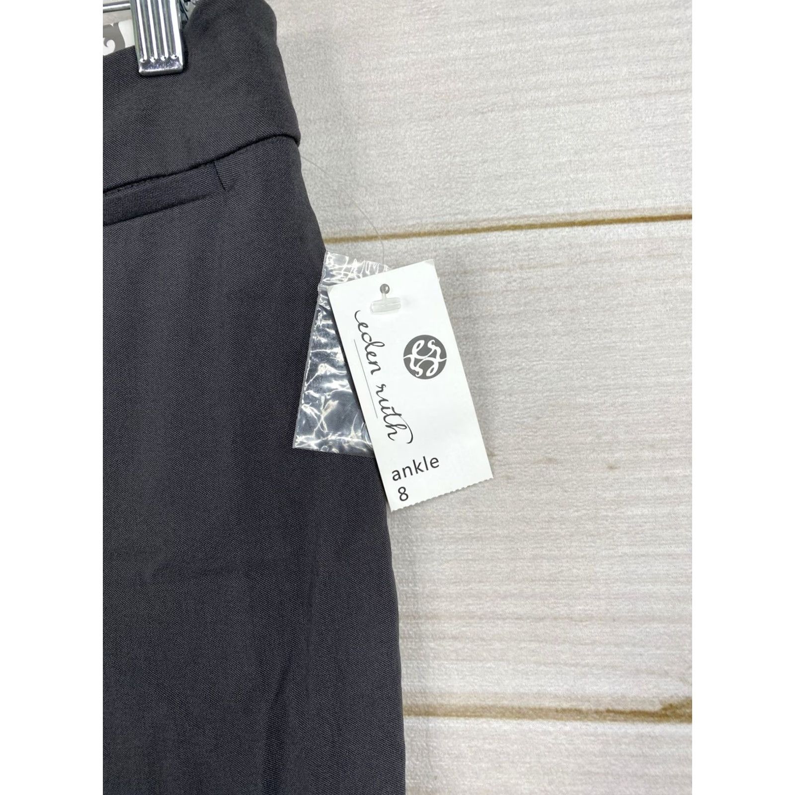 Vintage Eden Ruth Pants Women's Gray Ankle High Rise Ponte Size 8 Regular Slim Fit NWT Front Pockets Stretch TaperedLegs Athletic Wear dress pants Size 30" / US 8 / IT 44 - 3 Thumbnail