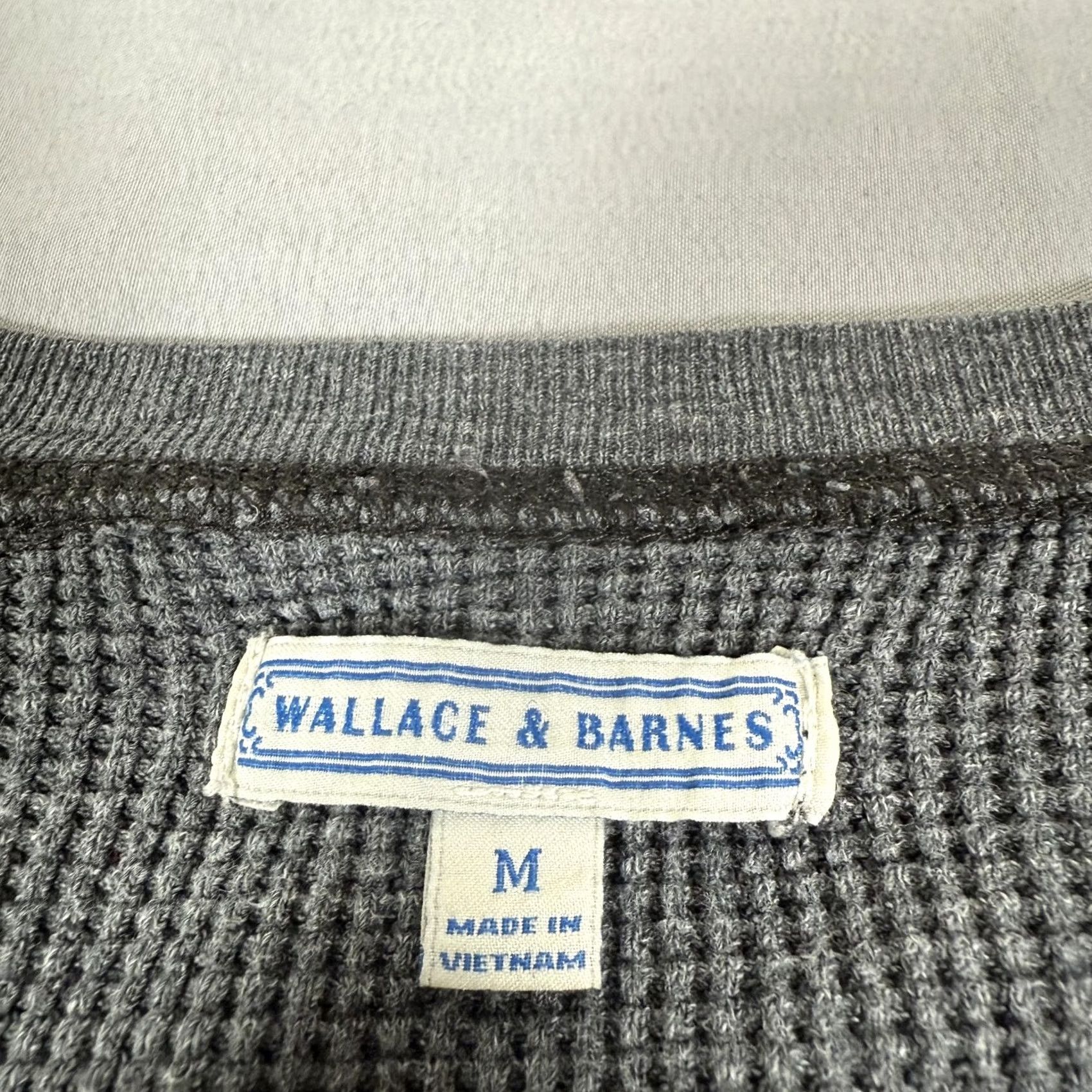 Wallace & Barnes Wallace & Barnes Shirt Mens M Gray Thermal Henley Long Sleeve Knit Cotton Size US M / EU 48-50 / 2 - 7 Thumbnail