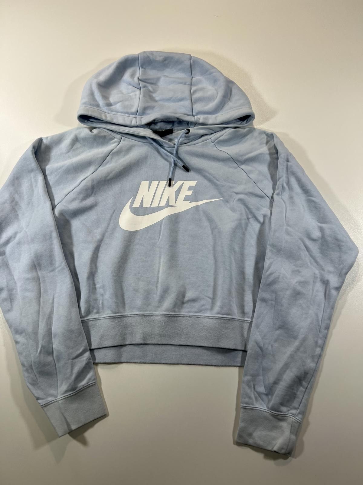 Nike Nike Light Blue Cropped Hoodie Sweatshirt Large Womens Size L / US 10 / IT 46 - 1 Thumbnail