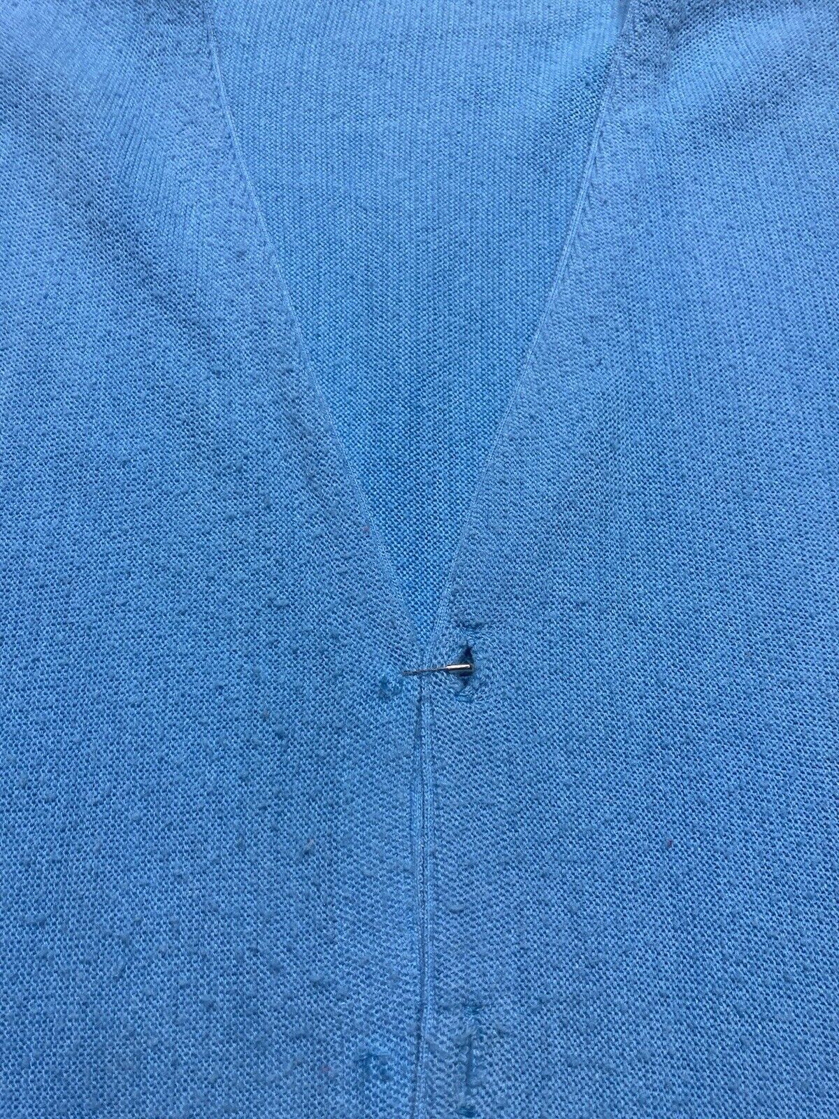 Vintage 70s cardigan sweater sky blue Kurt Cobain acrylic adult XL Size US XL / EU 56 / 4 - 4 Thumbnail