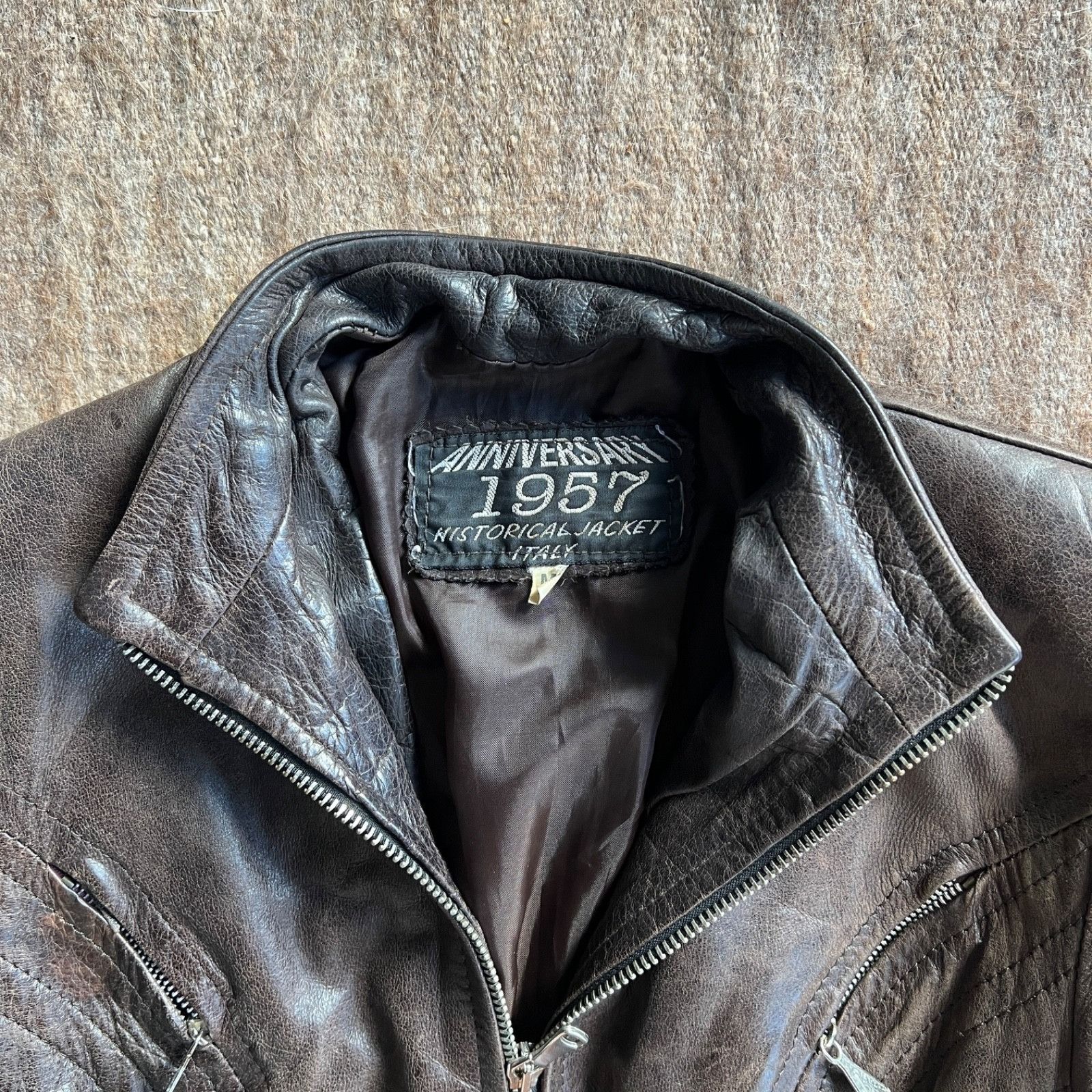 Leather Vintage Anniversary 1957 Leather Moto Style Jacket 9481AC Size M / US 6-8 / IT 42-44 - 3 Thumbnail