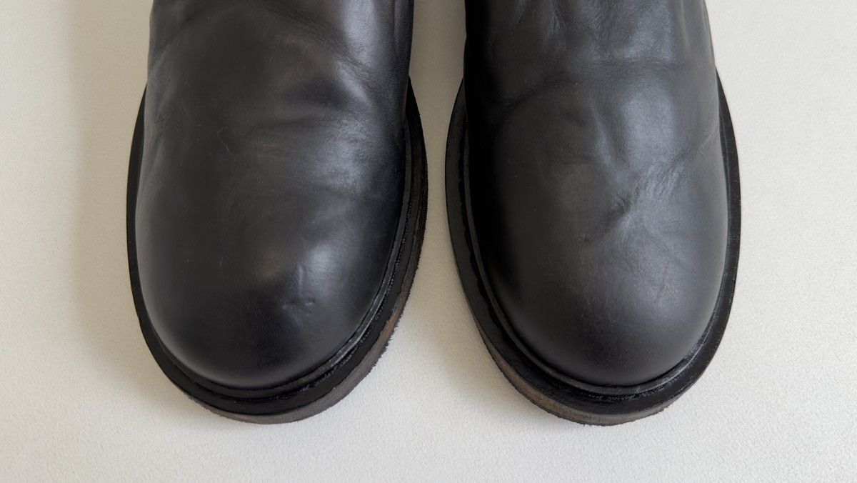 Ann Demeulemeester Early 2010s Black ‘Distressed Leather’ Mules Size US 8 / IT 38 - 6 Thumbnail