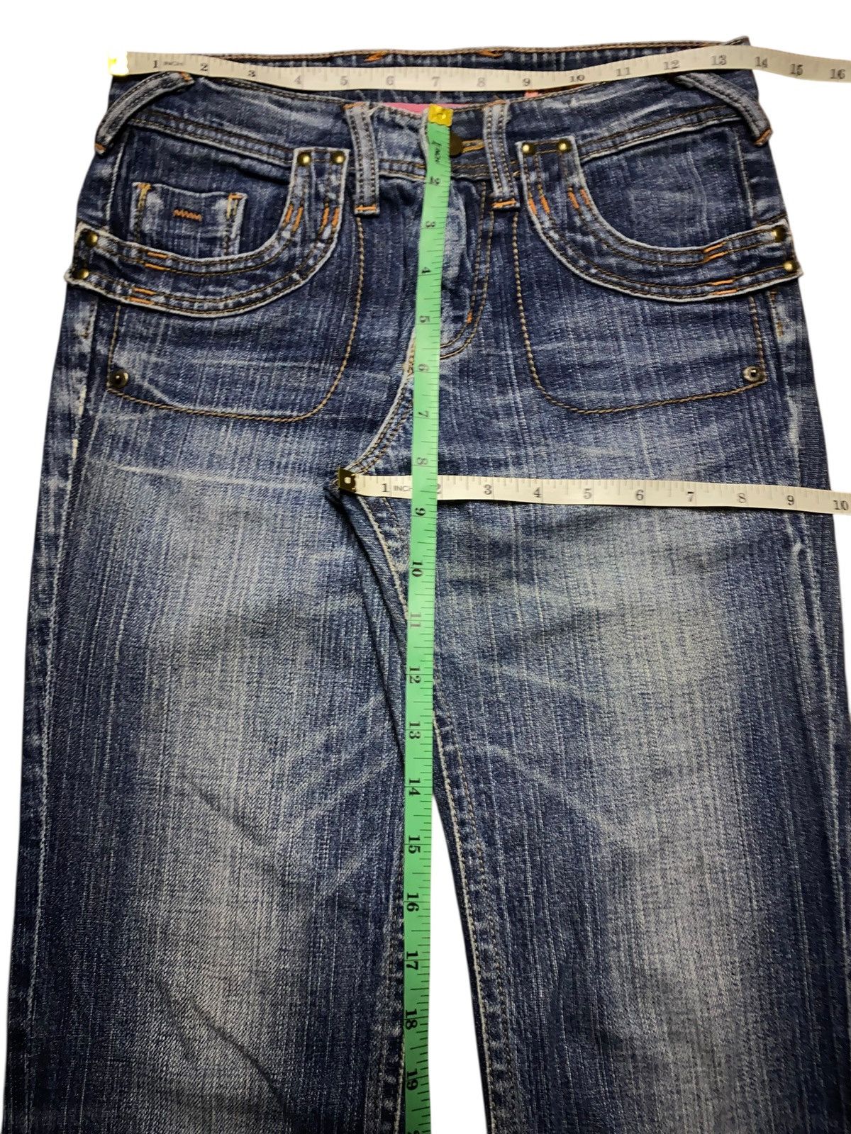 Japanese Brand Vintage Japanese Brand Rush Hour Denim Distressed Flare Jean Size US 28 / EU 44 - 15 Thumbnail