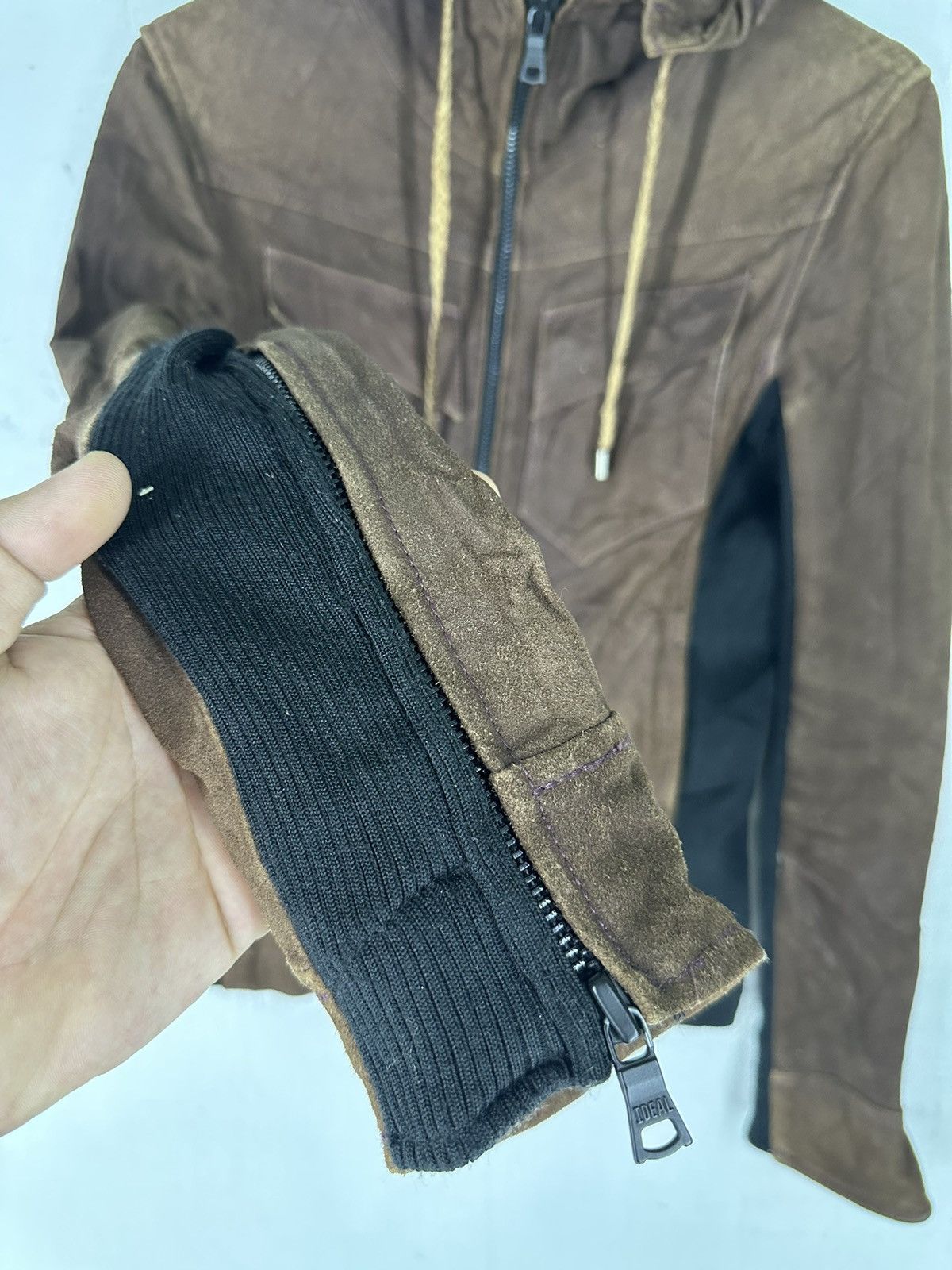 Buffalo Bobs Zipper Hoodie Leather Jacket