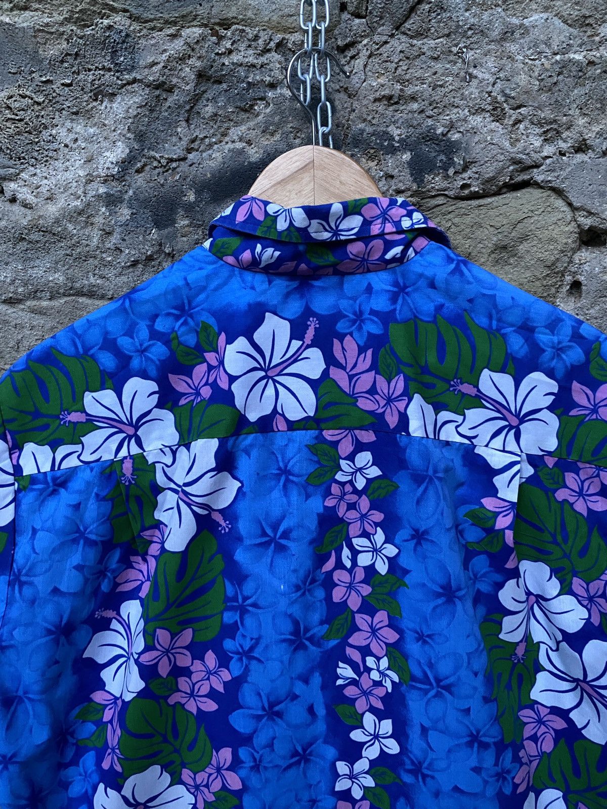 Vintage Blue Vintage Hawaiian Short Sleeve Shirt Floral Leaves Size US L / EU 52-54 / 3 - 8 Thumbnail