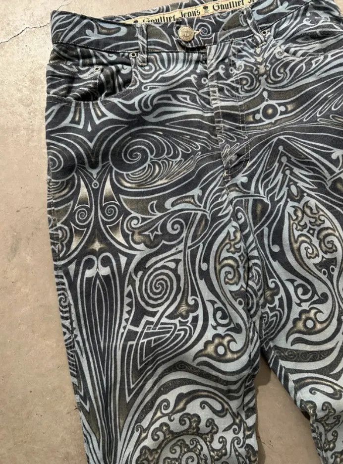 Jean Paul Gaultier Jean Paul Gaultier Jeans Graphic Tribal Denim Tattoo EX0124 Size 25" / US 0 / IT 36 - 6 Thumbnail