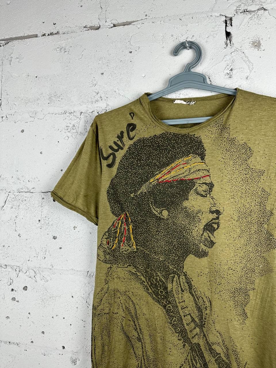 Band Tees × Jimi Hendrix × Vintage Sick "Sure" Jimi Hendrix Avant Garde T-Shirt Size US M / EU 48-50 / 2 - 3 Thumbnail