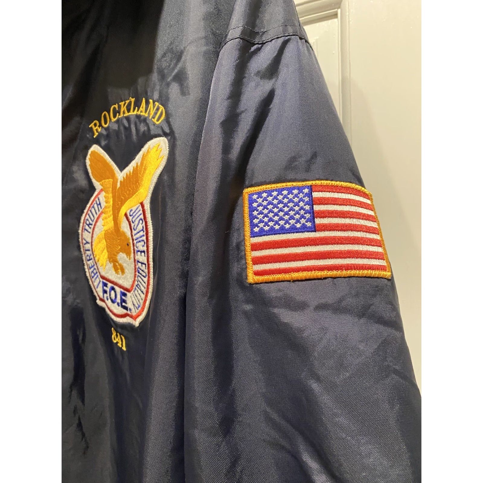 Vintage VINTAGE Game Jacket Rockland #841 F.O.E. Blue Snap XL Coach Jacket Windbreaker Workwear Mens L Blue Snap Size US L / EU 52-54 / 3 - 5 Thumbnail