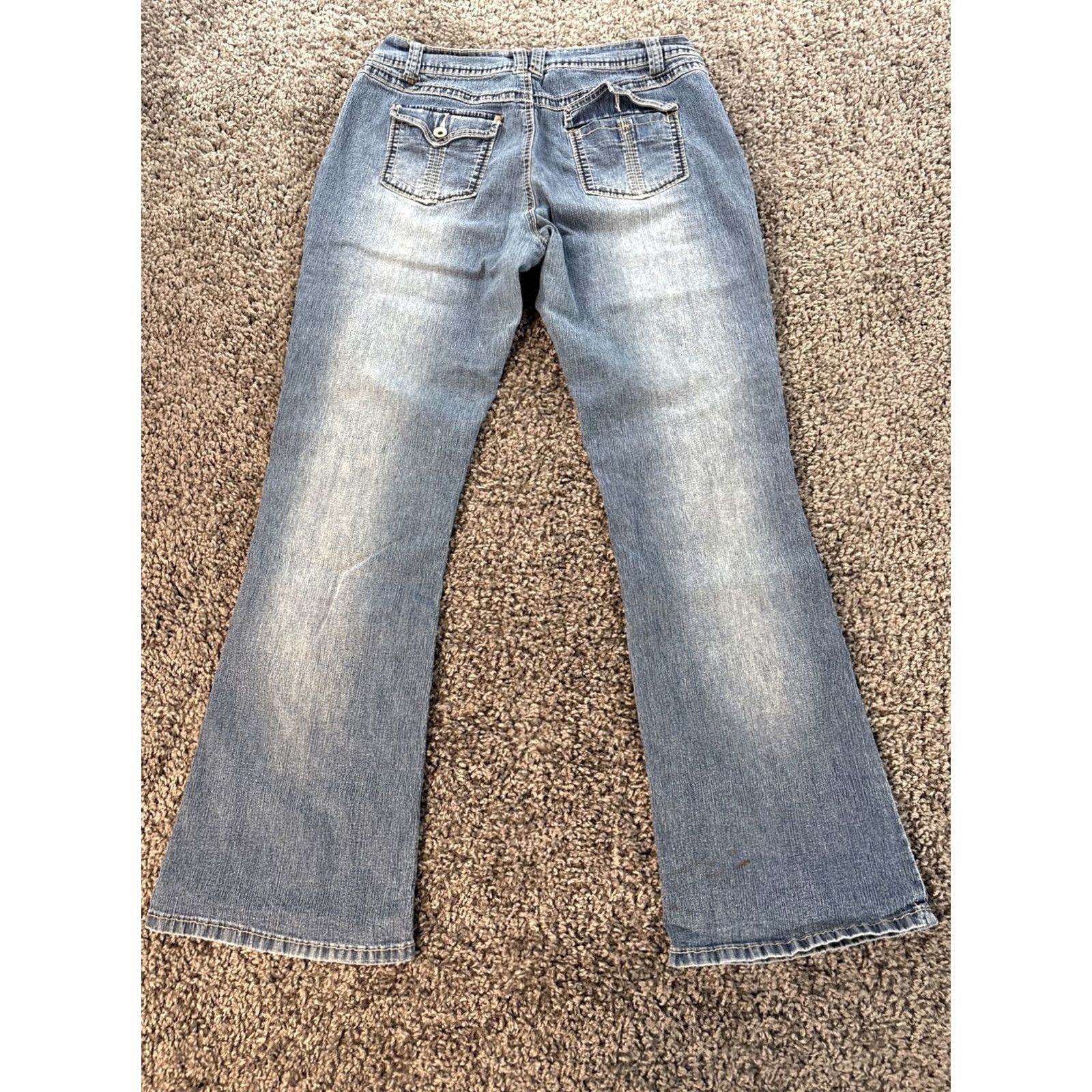 Vintage VINTAGE Angels Jeans Womens 32x31 Low Rise Light Wash Distressed Bootcut Inseam 31 in Blue Bohemian Womens Size 24" / US 00 / IT 34 - 7 Thumbnail