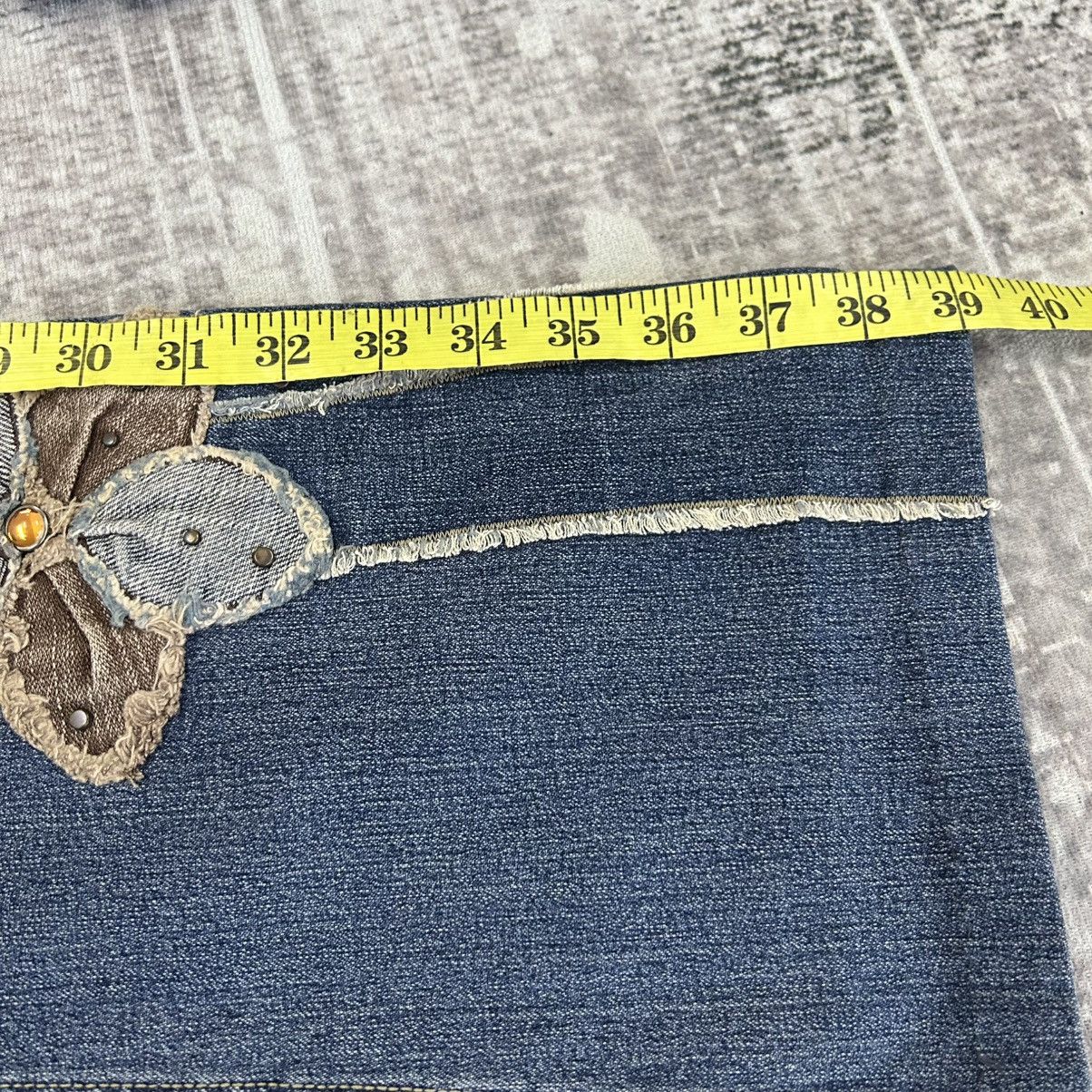 If Six Was Nine Embroidery Flower Flared Pants Size US 29 - 22 Thumbnail