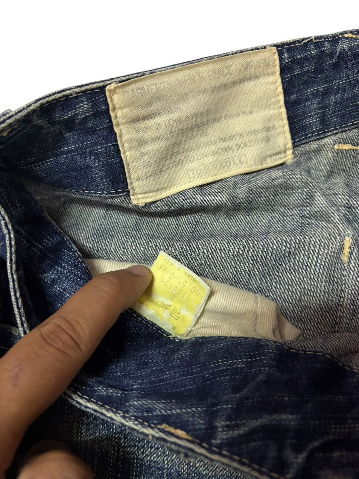 Johnbull Vtg John Bull Japan Whisker Faded Distressed Jeans Size US 28 / EU 44 - 11 Thumbnail