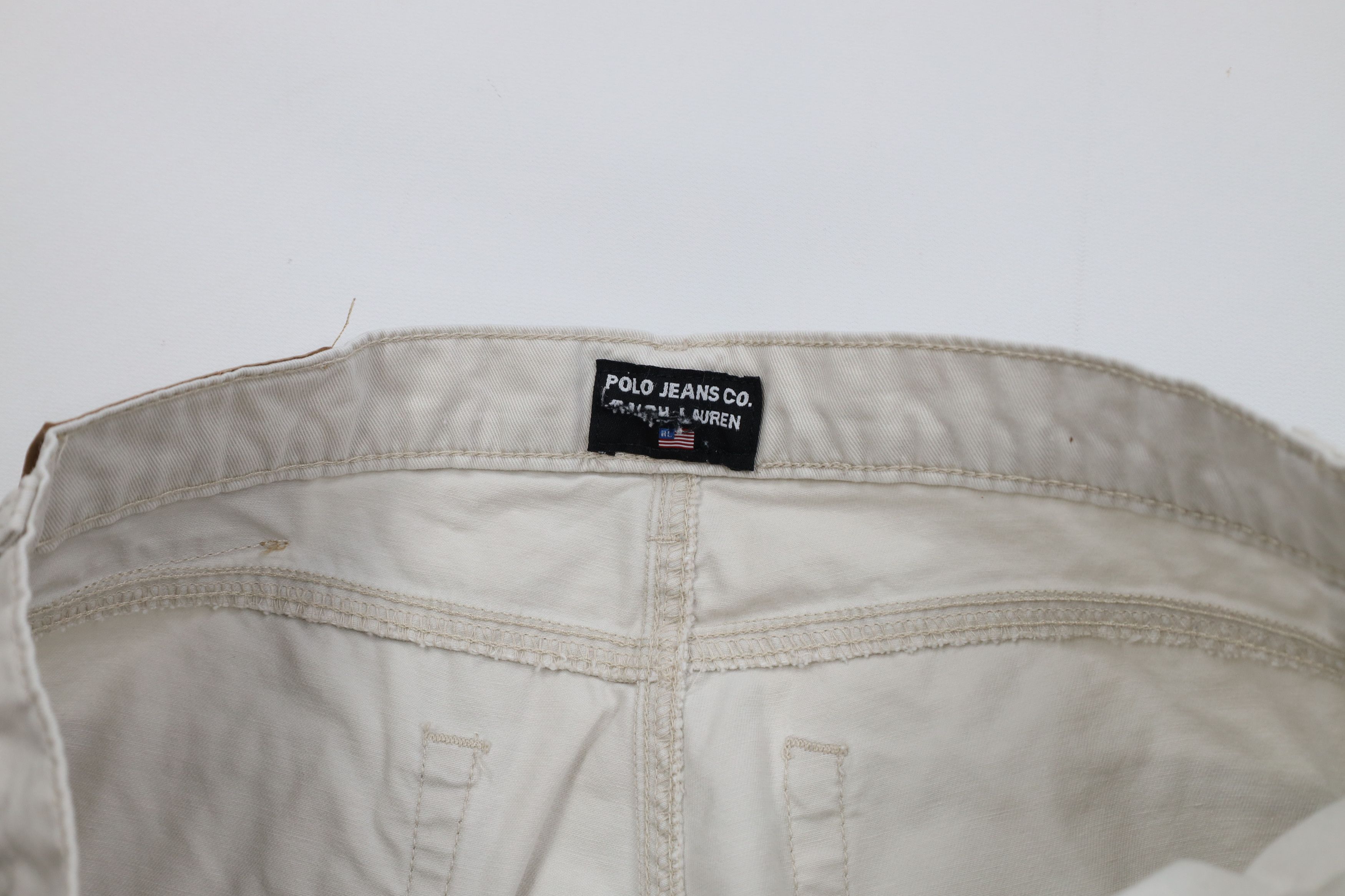 Ralph Lauren Vintage 90s Ralph Lauren Spell Out Straight Leg Pants Beige Size 32" / US 10 / IT 46 - 10 Thumbnail