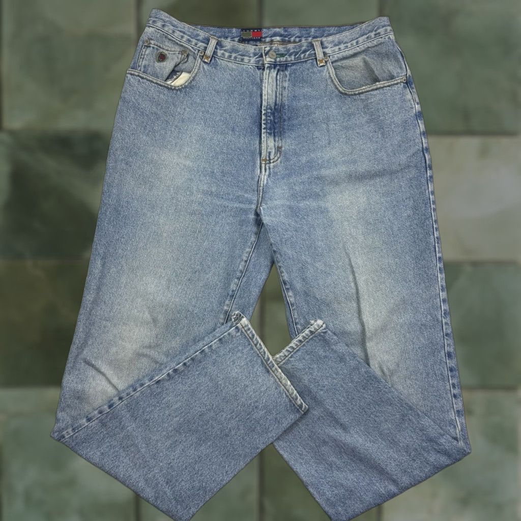 Tommy Hilfiger VINTAGE Tommy Hilfiger Jeans Adult 38x33 Relaxed Blue 90s Hip Hop Grunge Mens Jeans Size US 38 / EU 54 - 1 Thumbnail