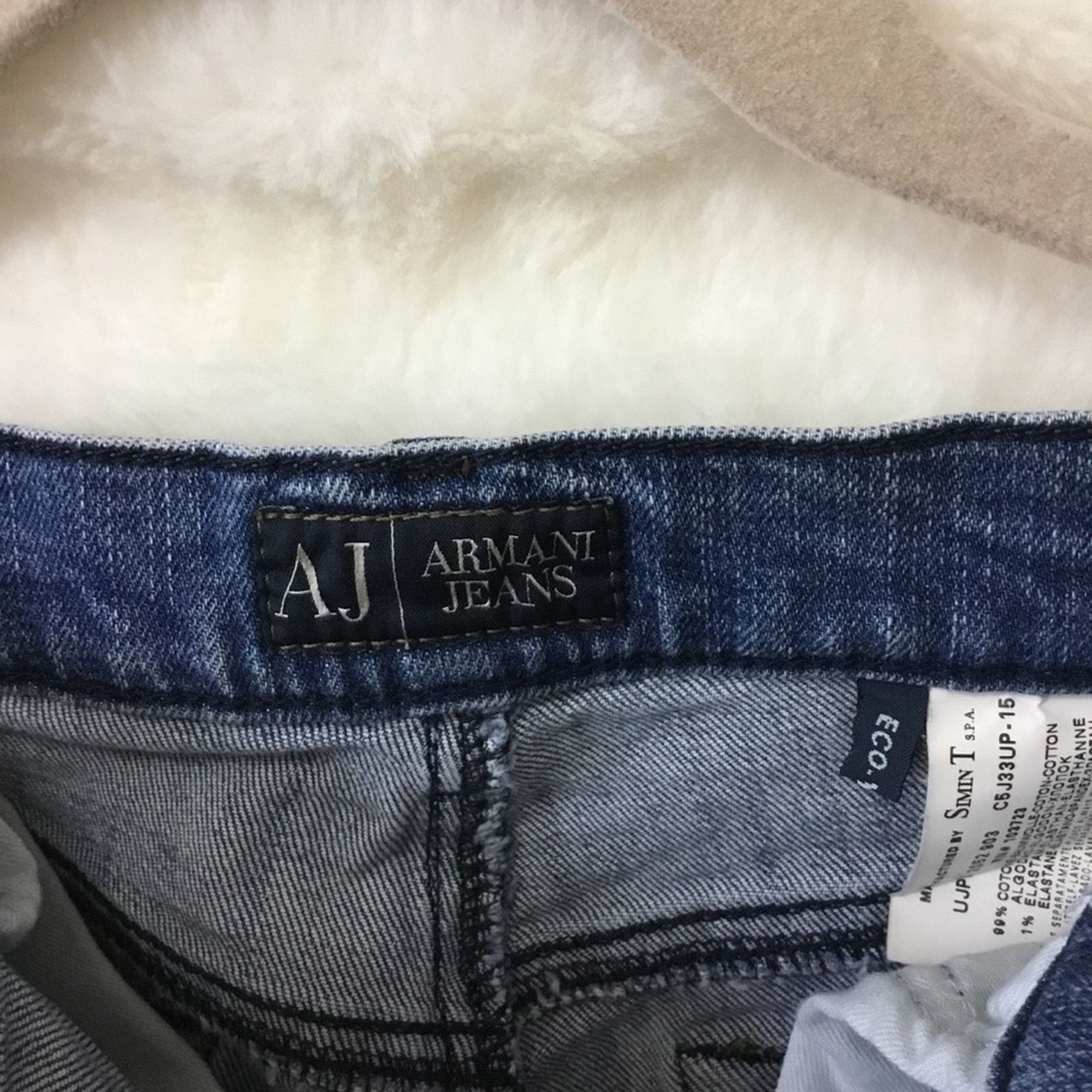 Armani Armani Jeans Indigo Blue 005 Series Slim Bootcut Denim Size 29" - 4 Thumbnail