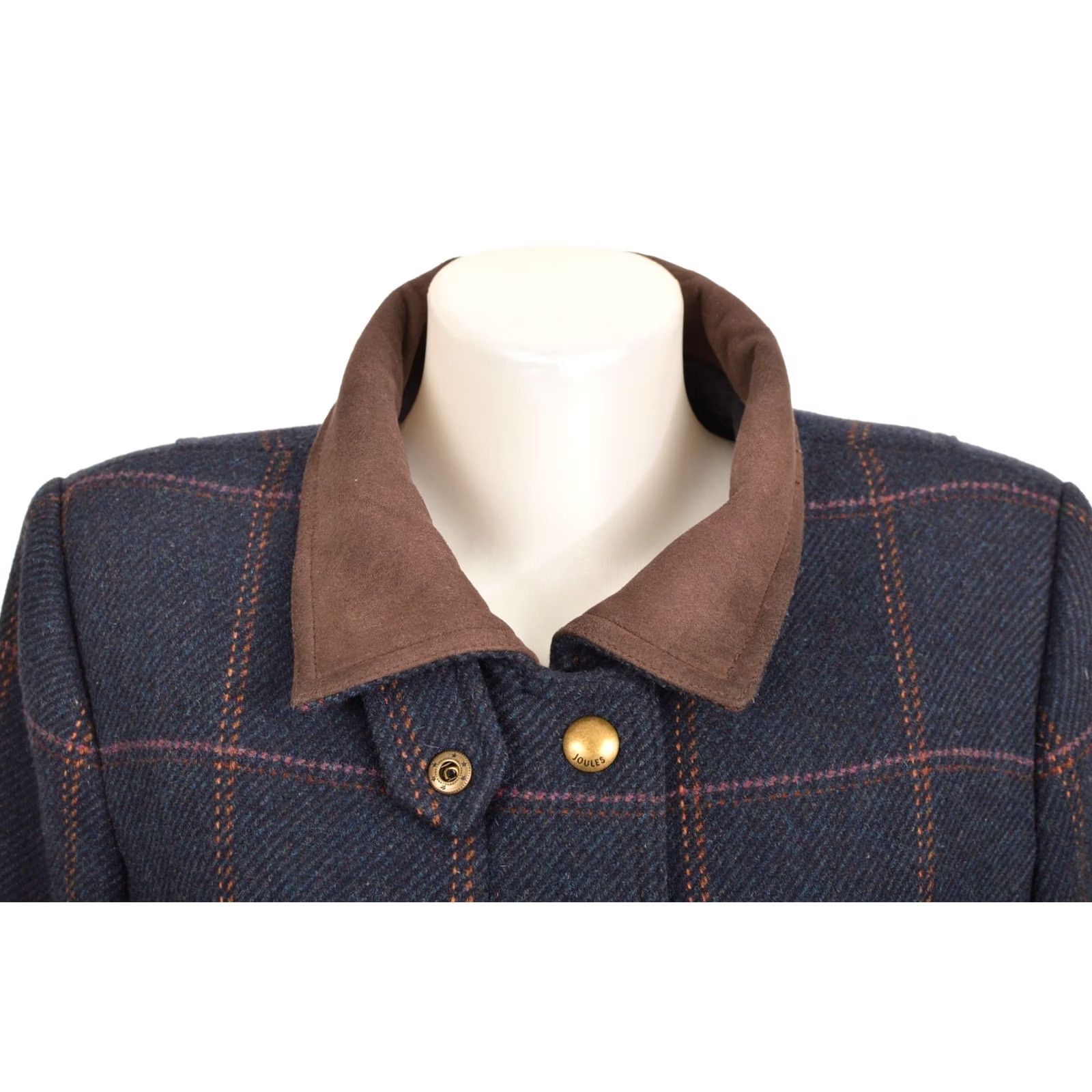 Vintage Joules DDP Tweed Field Jacket Coat Navy S Women Wool Pea Coat Vintage? Size S / US 4 / IT 40 - 2 Thumbnail