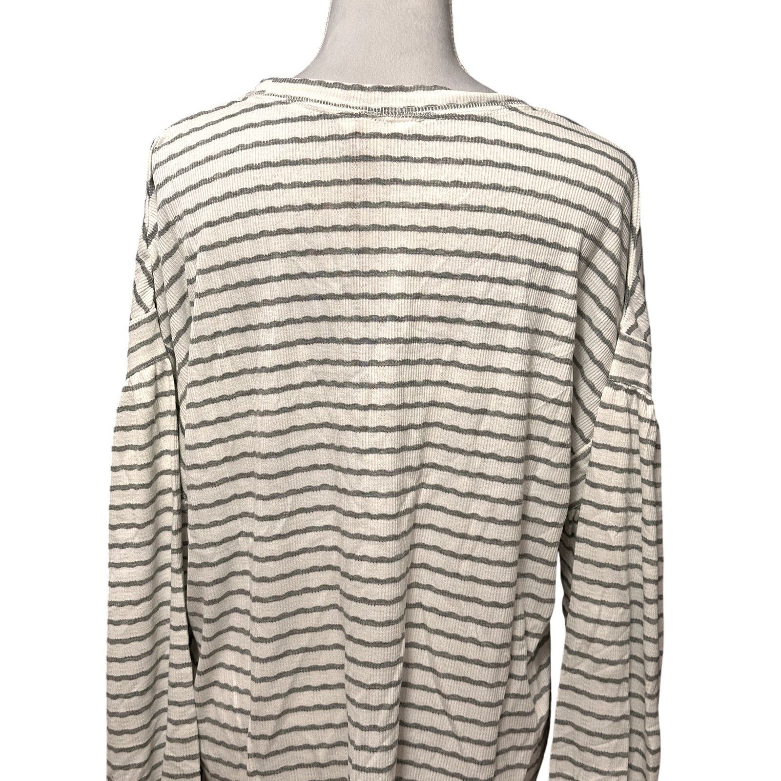 Other Weatherproof Vintage Top Striped Ribbed Gray/Cream M NWT Size M / US 6-8 / IT 42-44 - 5 Thumbnail