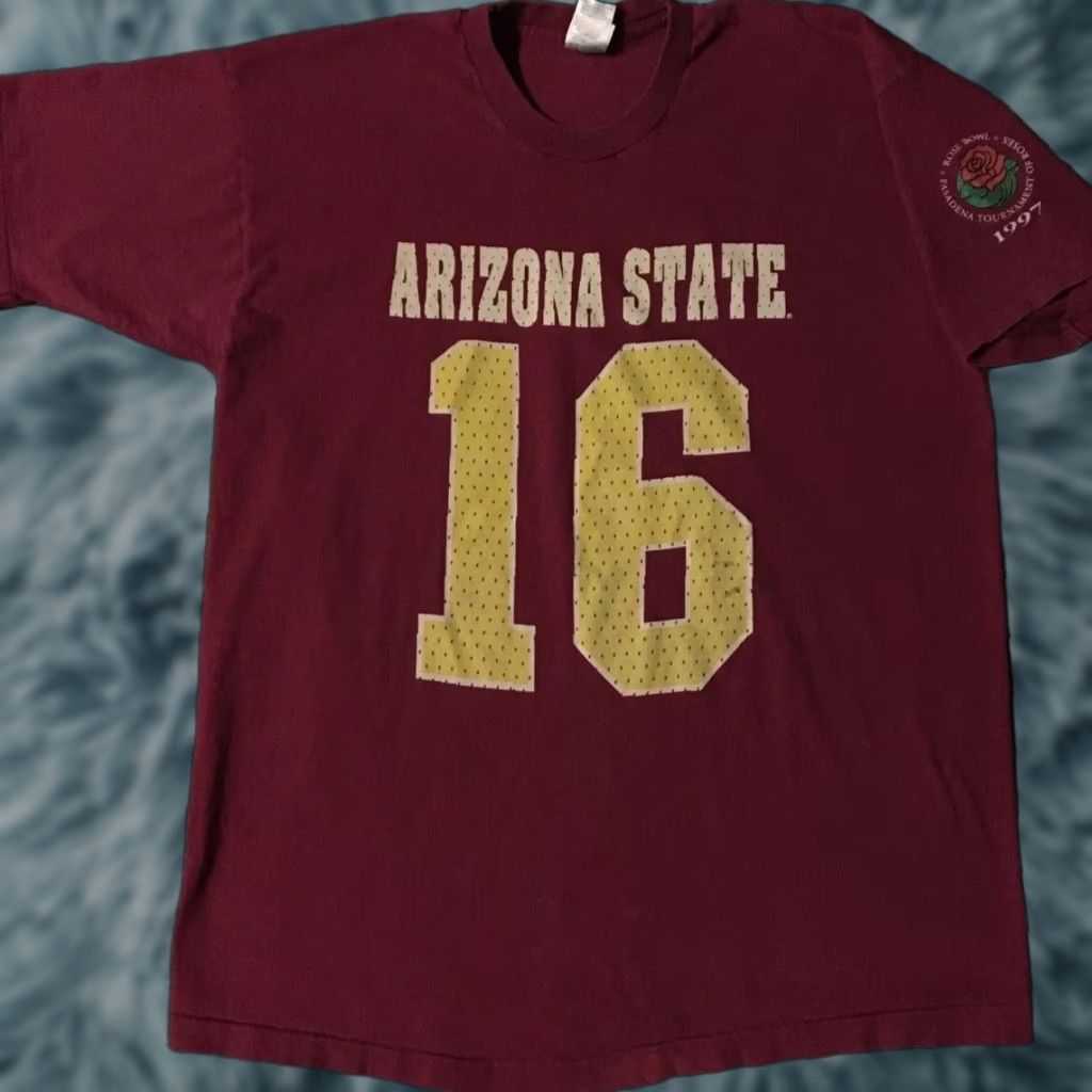 Vintage VINTAGE ASU Rose Bowl Shirt 2XL Red 90s 80s Single Stitch College Track PE Grunge Sun Devils Men Size US XXL / EU 58 / 5 - 1 Thumbnail