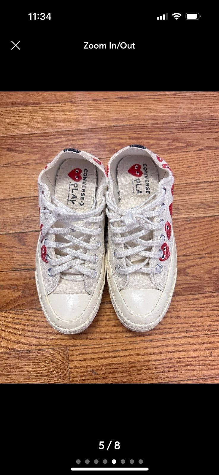 Comme des Garcons × Converse Comme Des Garçons Play converse chuck sneakers Size US 7 / IT 37 - 3 Thumbnail